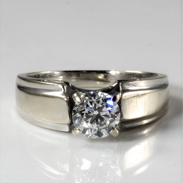Satin Finish Solitaire Canadian Diamond Engagement Ring | 0.99ct | SZ 6.75 |