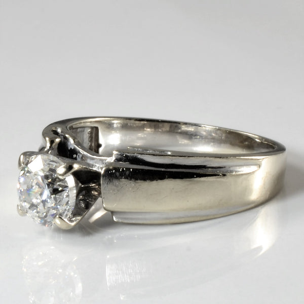 Satin Finish Solitaire Canadian Diamond Engagement Ring | 0.99ct | SZ 6.75 |