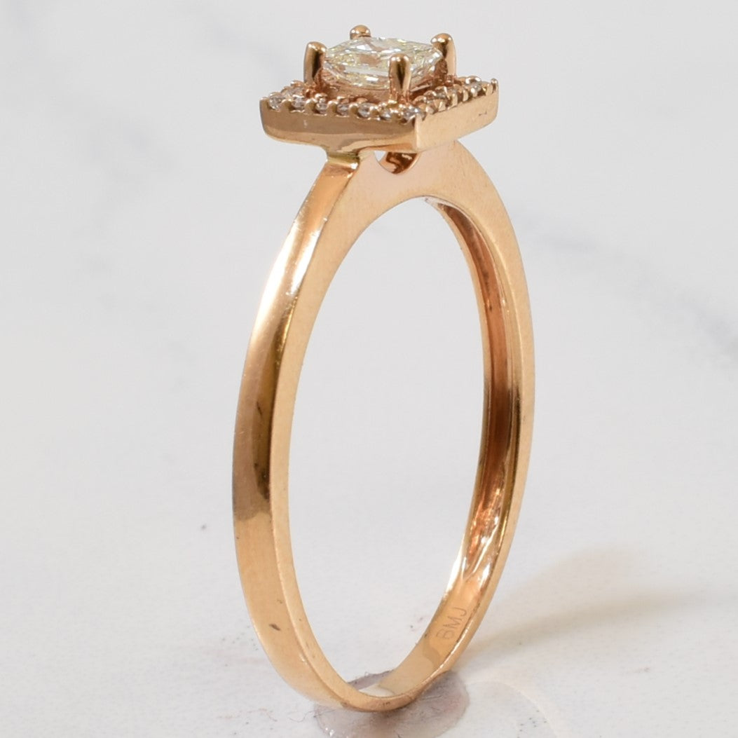 Princess Diamond Halo Engagement Ring | 0.24ctw | SZ 6.75 |