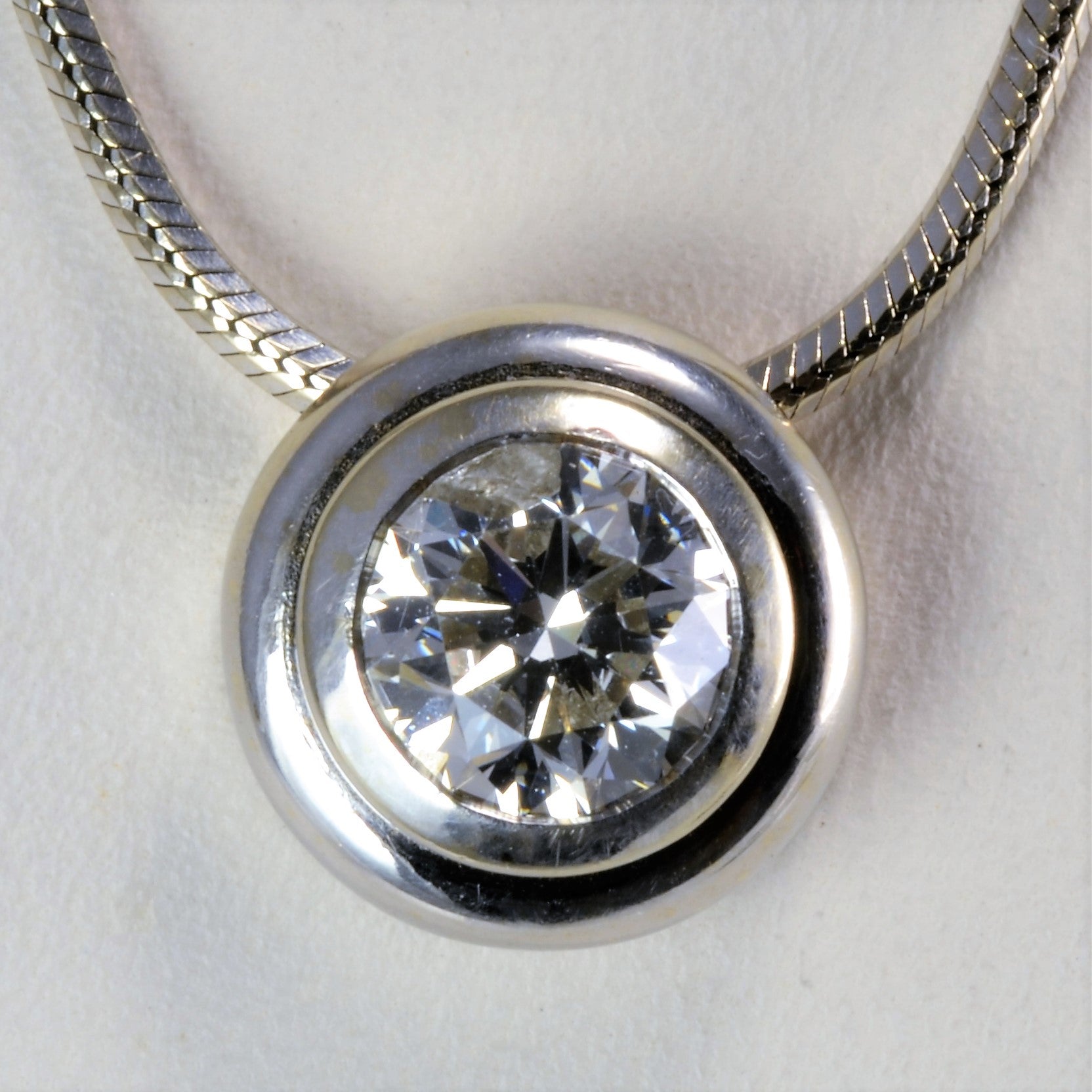 Bezel Set Diamond Snake Chain Necklace | 0.81 ct, 20''|