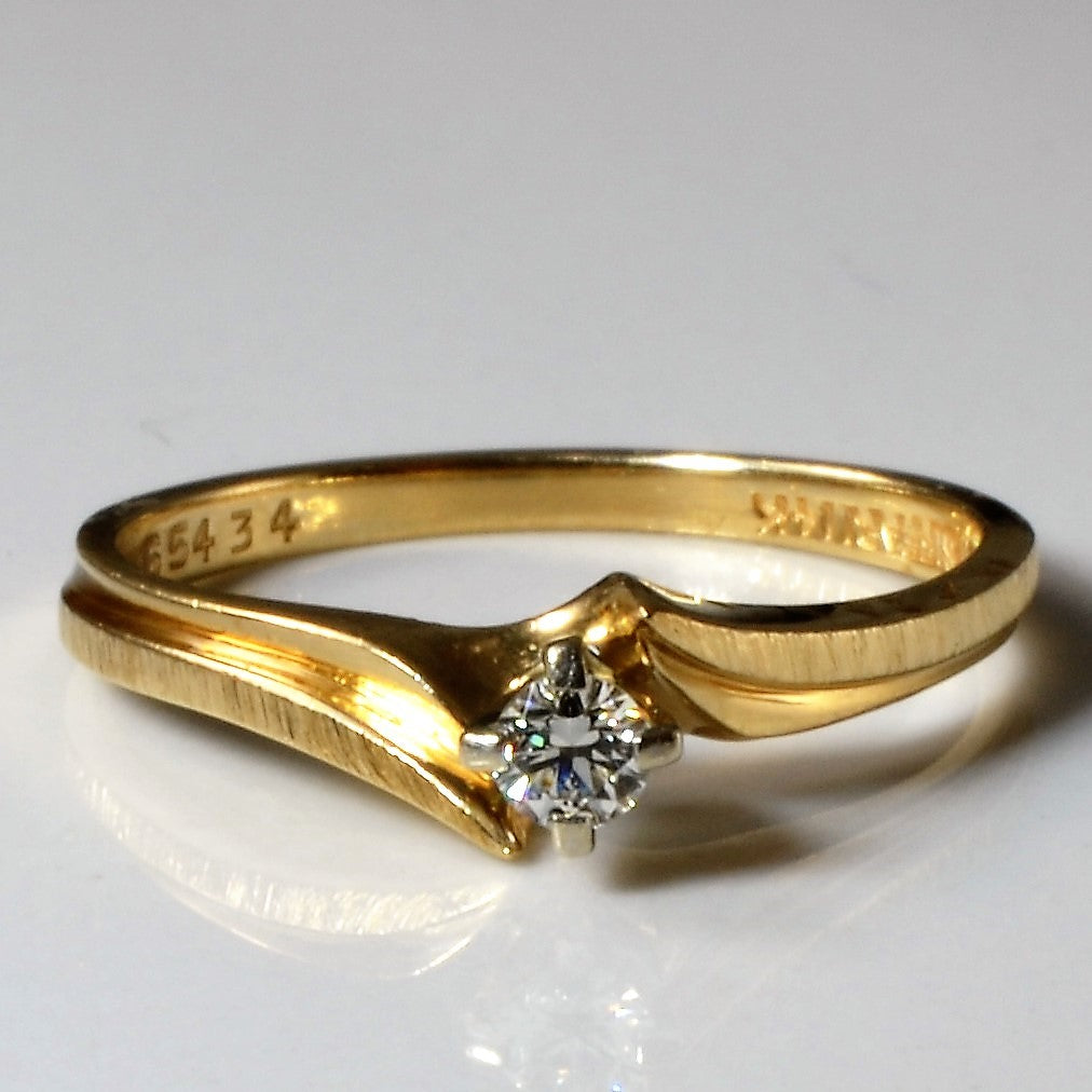 Solitaire Diamond Bypass Ring | 0.09ct | SZ 6.25 |