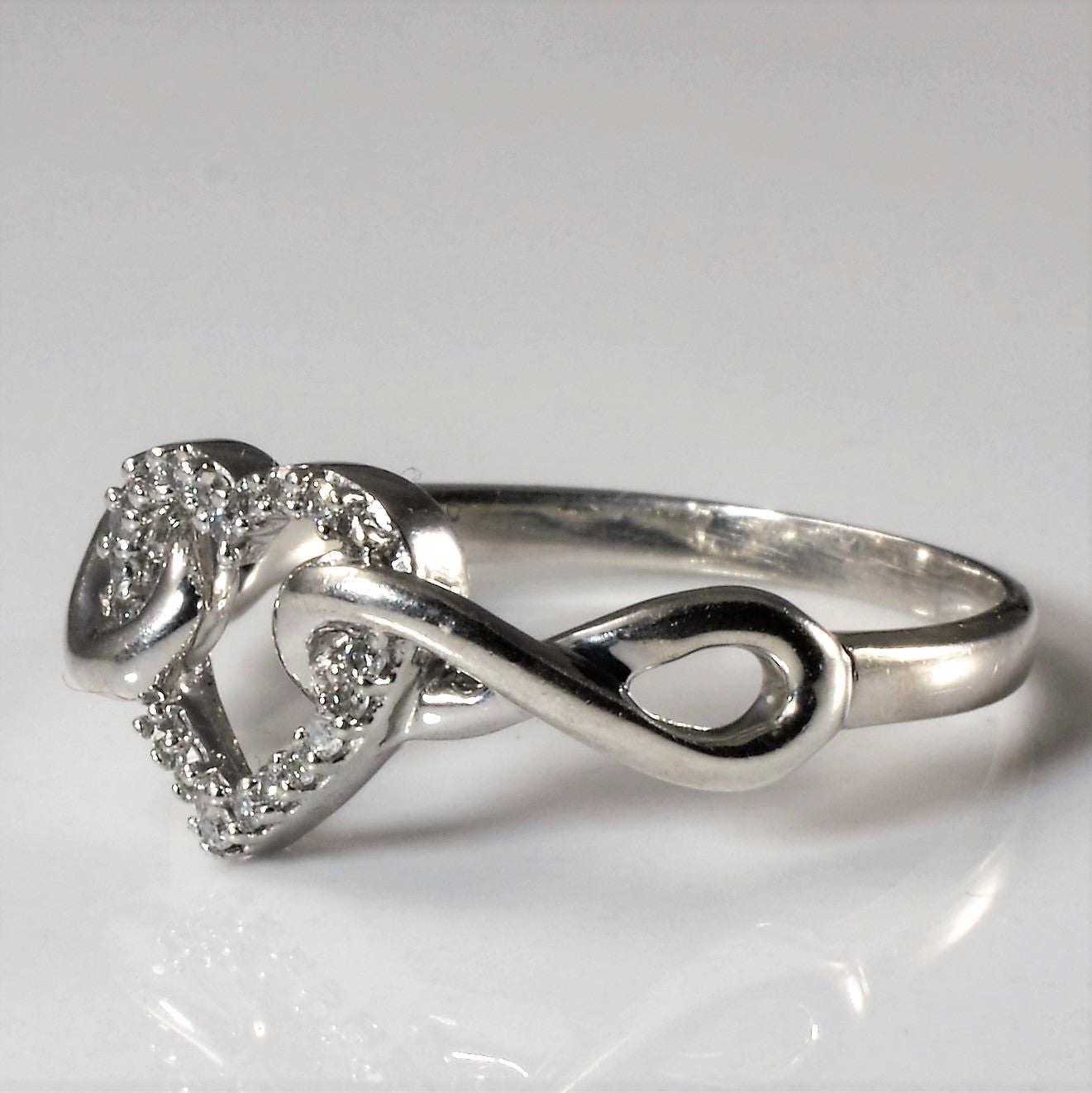 Diamond Infinity Heart Promise Ring | 0.06ctw | SZ 7.25 |