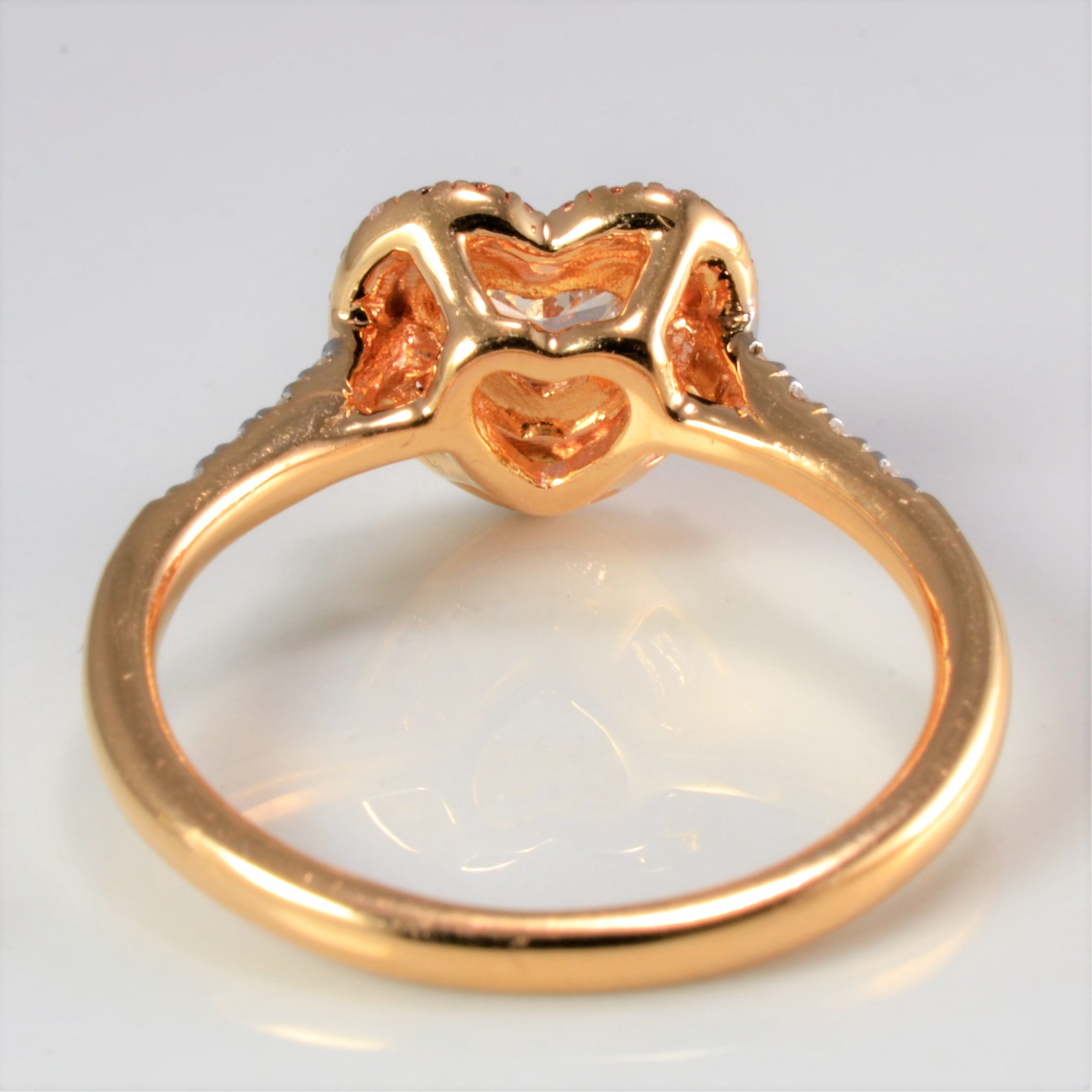 Diamond Halo Heart  Ring | 0.50 ctw, SZ 6.5 |