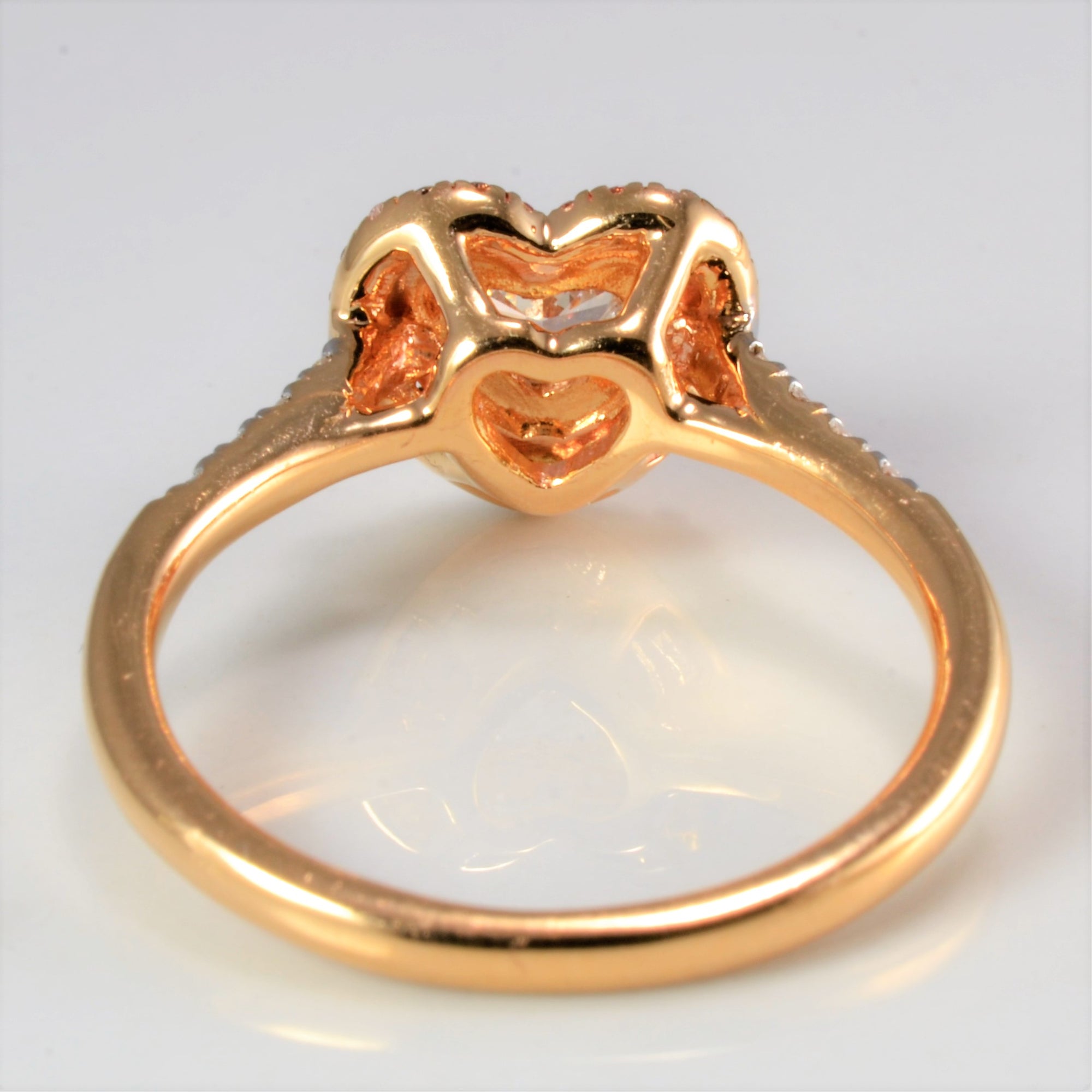 Diamond Halo Heart Design Engagement Ring | 0.50 ctw, SZ 6.5 |