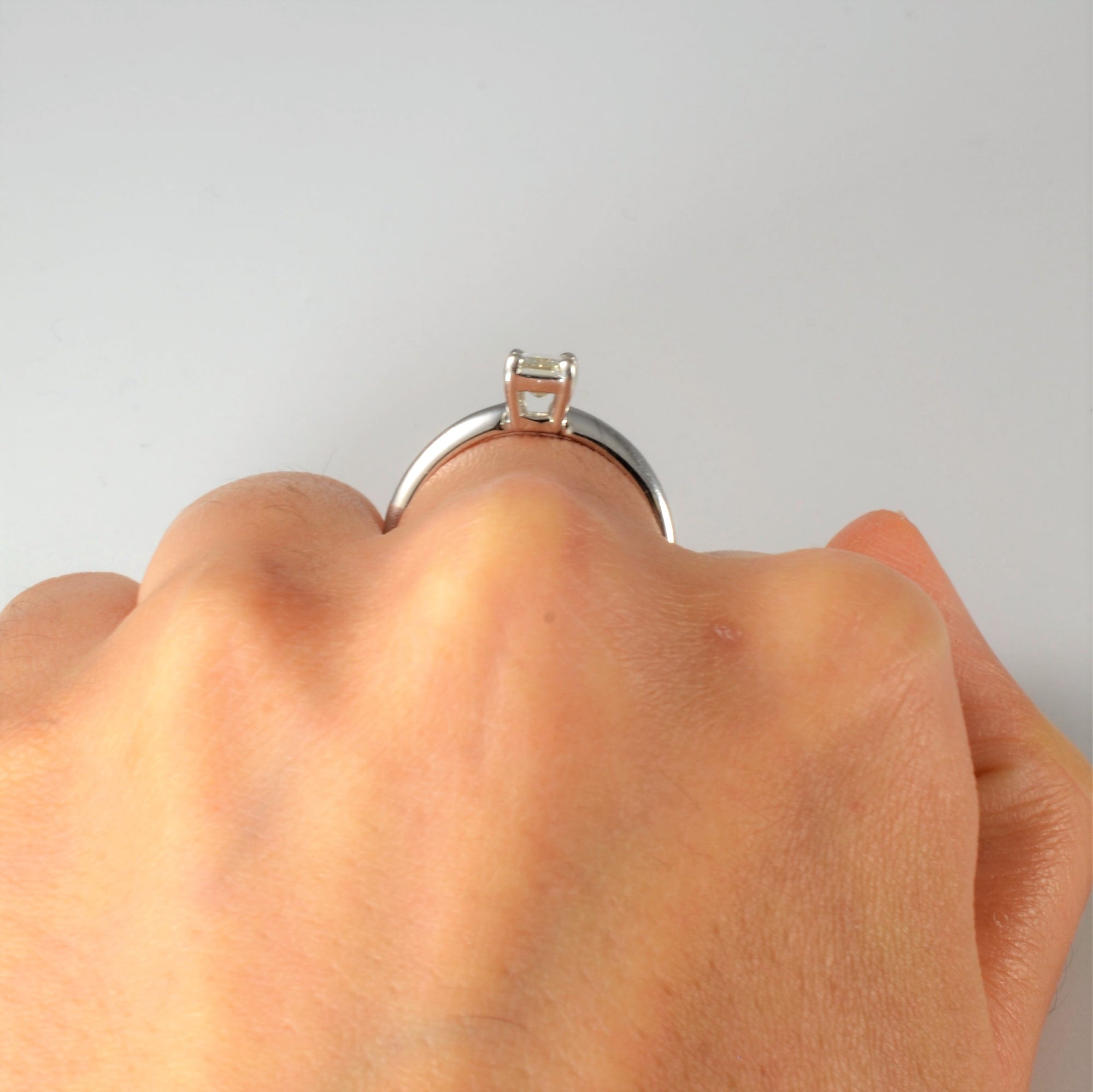 Solitaire Emerald Cut Diamond Engagement Ring | 0.80ct | SZ 7.75 |