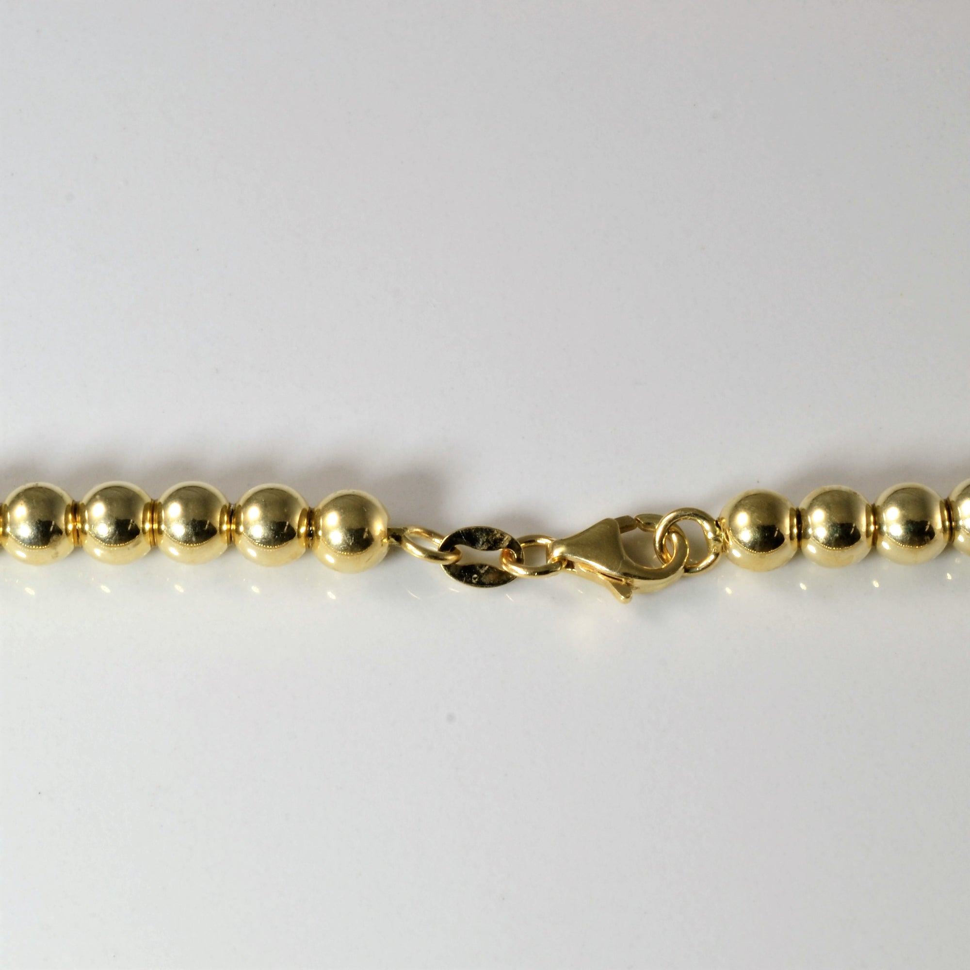 Yellow Gold Bead Necklace | 16