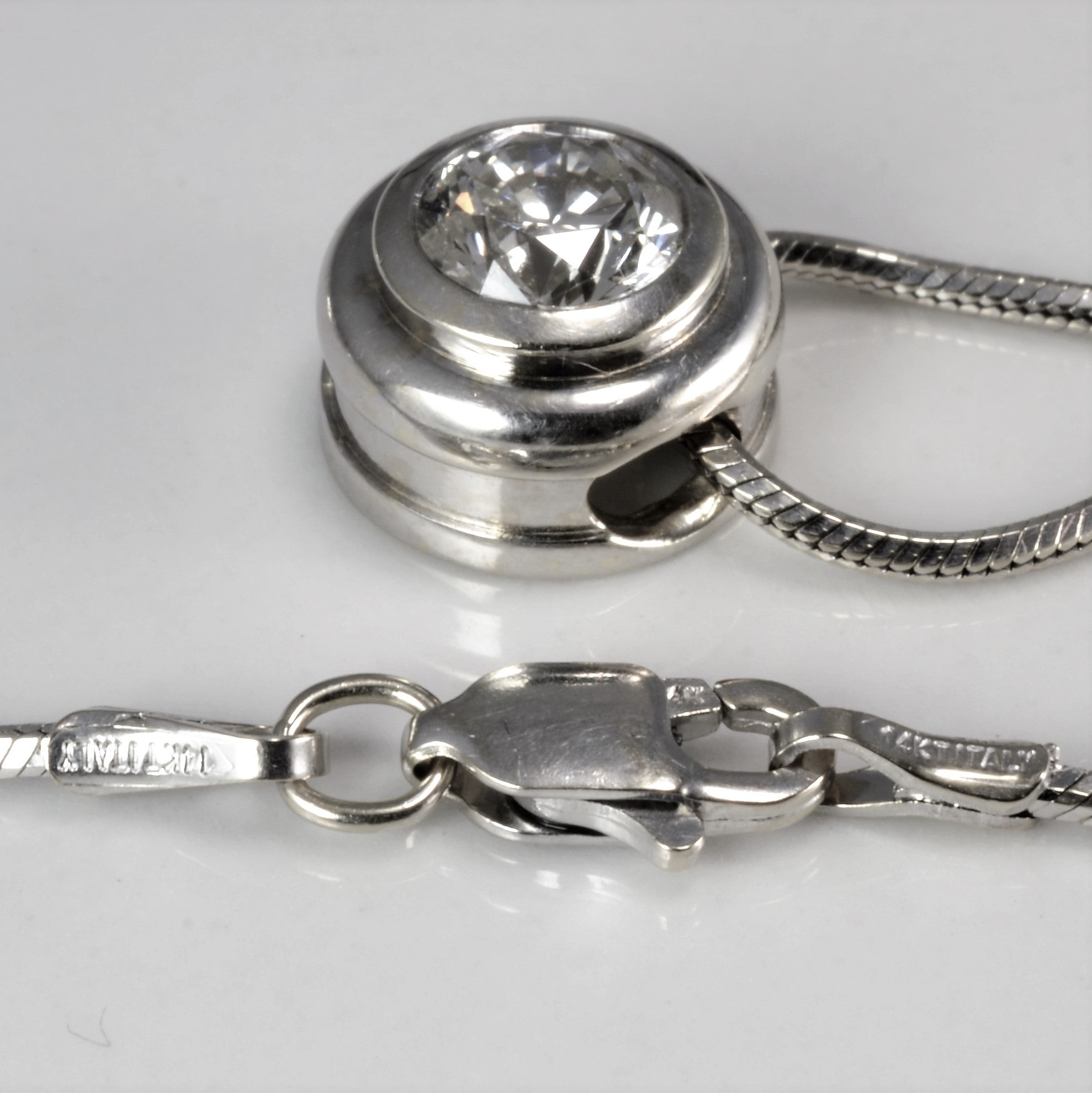 Bezel Set Diamond Snake Chain Necklace | 0.81 ct, 20''|