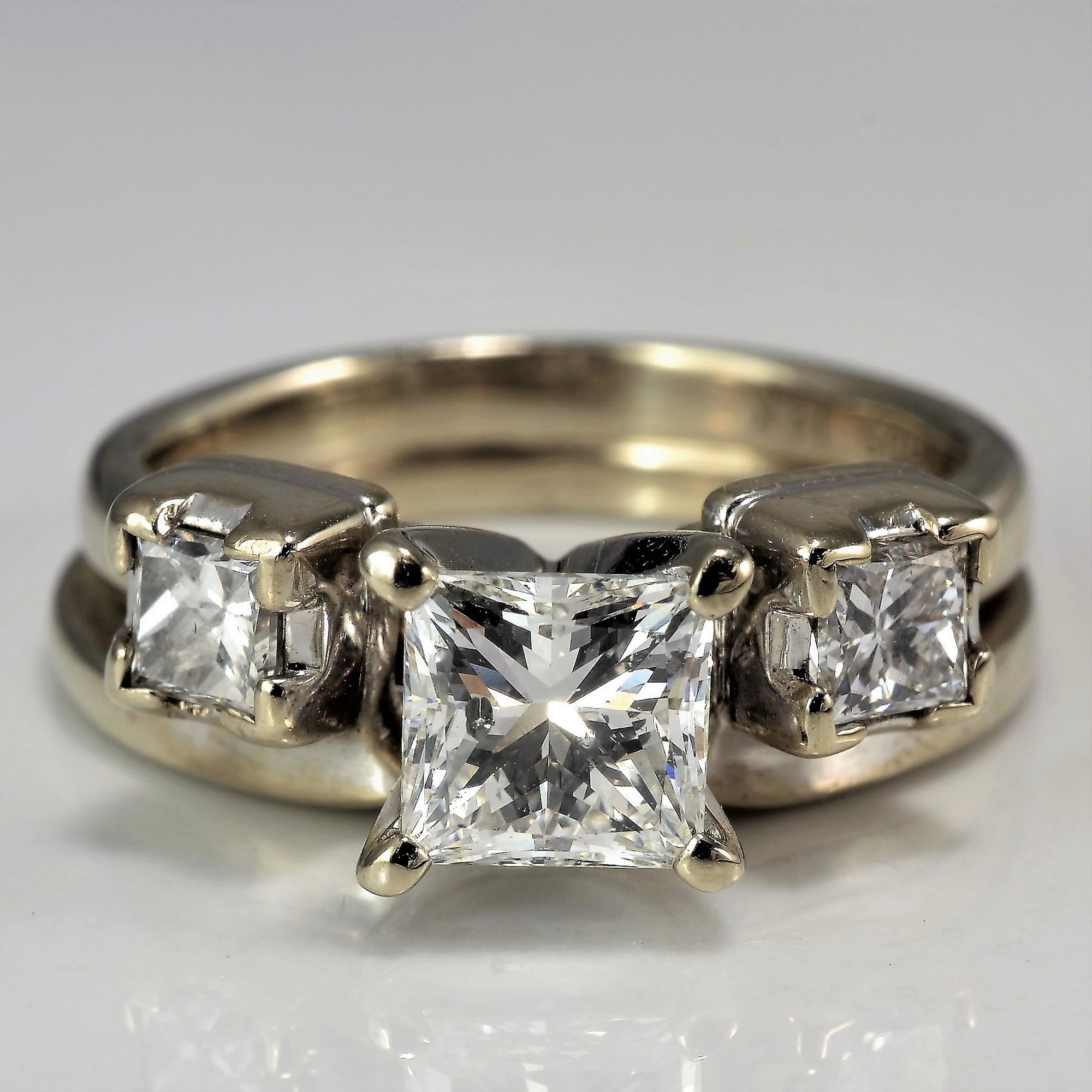 Princess Solitaire With Soldered Ring Enhancer | 1.41 ctw, SZ 5.5 |