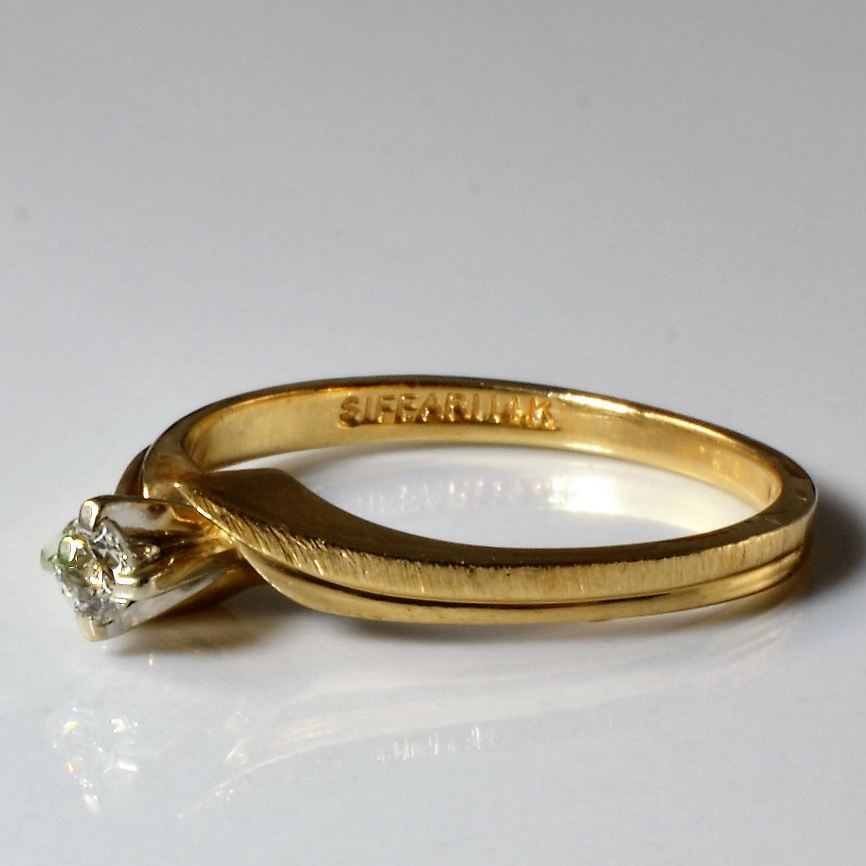Solitaire Diamond Bypass Ring | 0.09ct | SZ 6.25 |