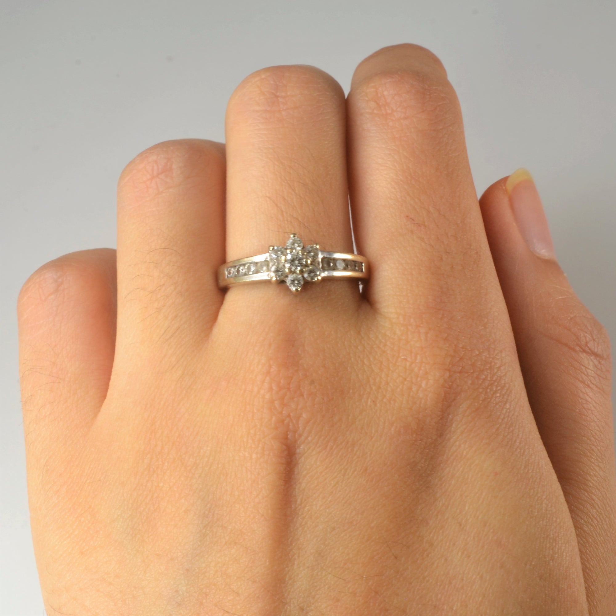 Floral Diamond Cluster Ring | 0.44ctw | SZ 8.25 |