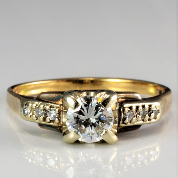 Elegant Retro Diamond Engagement Ring | 0.46 ctw, SZ 6.75 |