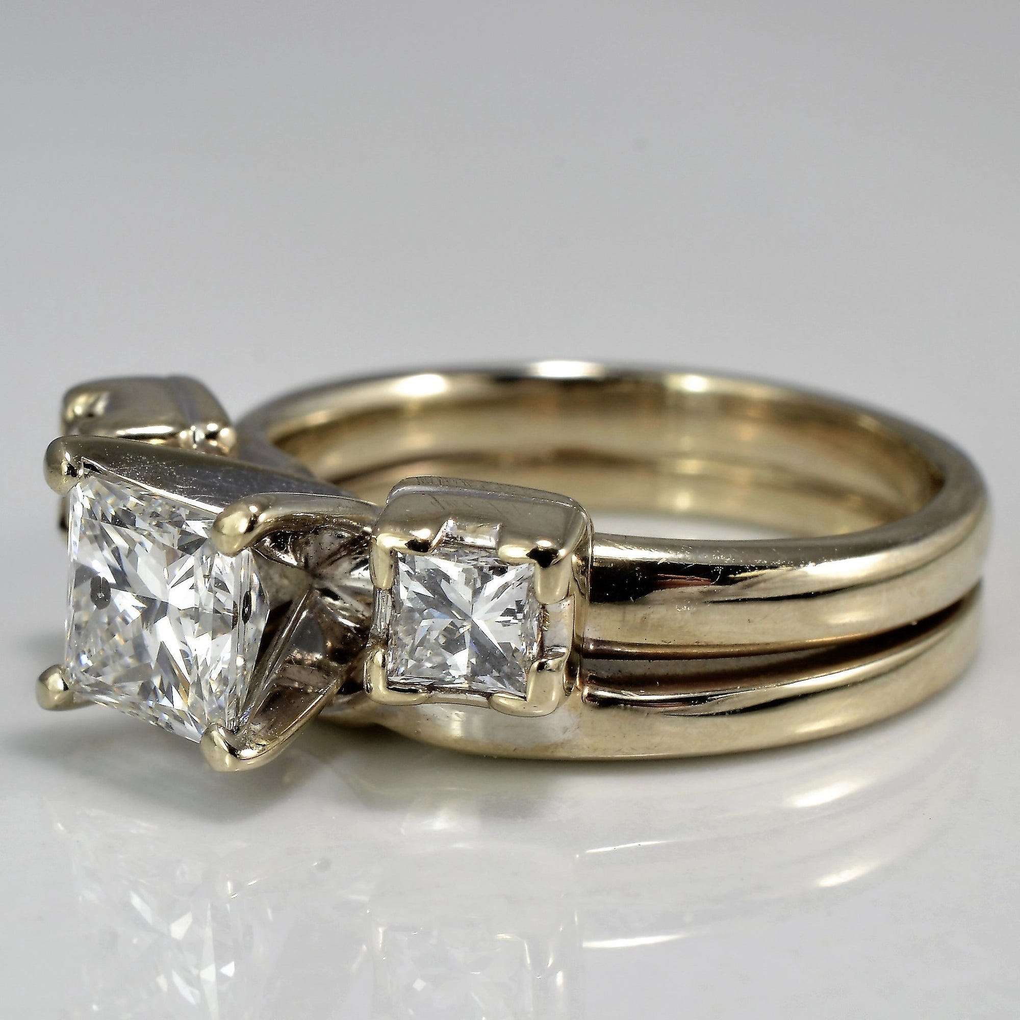 Princess Solitaire With Soldered Ring Enhancer | 1.41 ctw, SZ 5.5 |