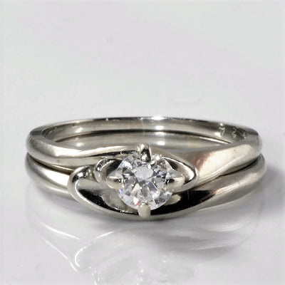 White Gold Bypass Diamond Wedding Set | 0.25ct | SZ 4.75 |