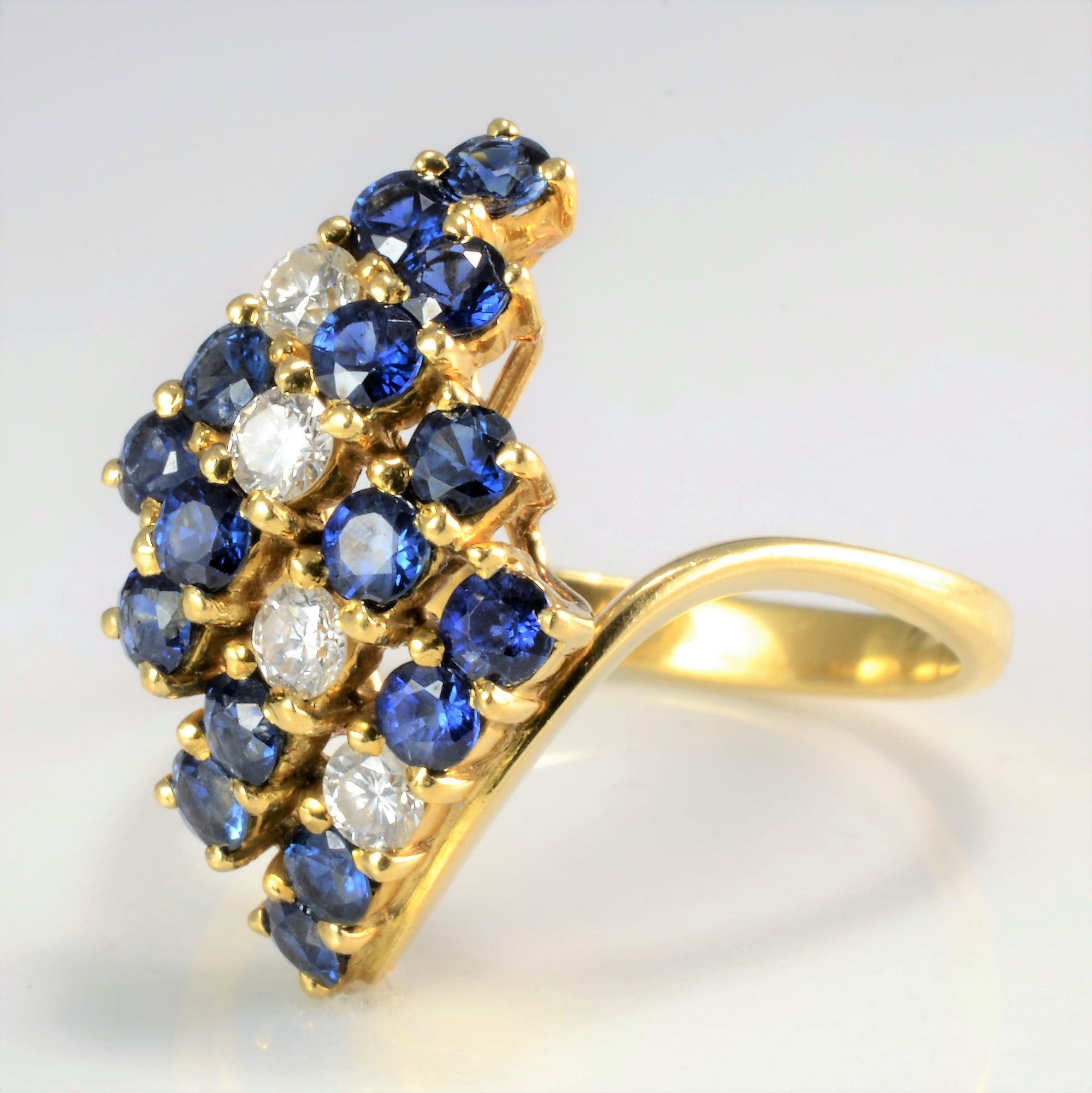 Waterfall Cluster Sapphire & Diamond Ring | 0.24 ctw, SZ 7.75 |