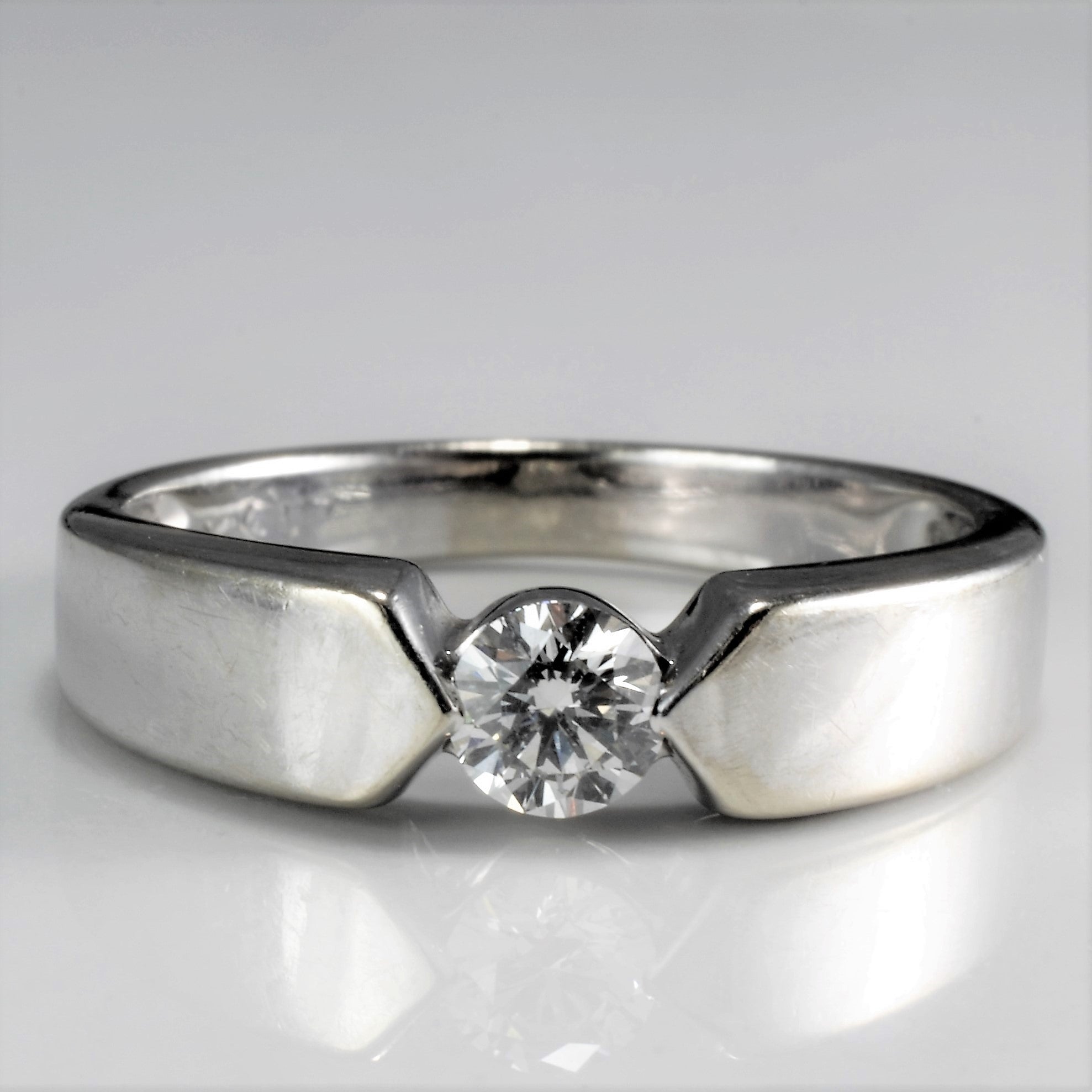 Offset Solitaire Diamond Wedding Ring | 0.24 ct, SZ 6.5 |