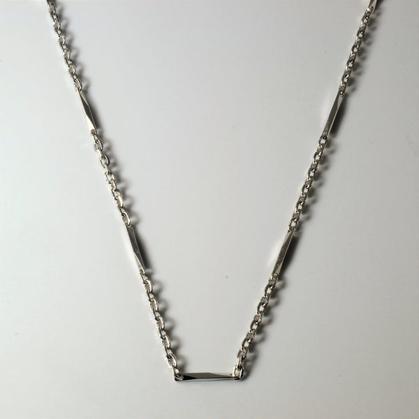 .999 Platinum Bar & Chain Necklace | 19