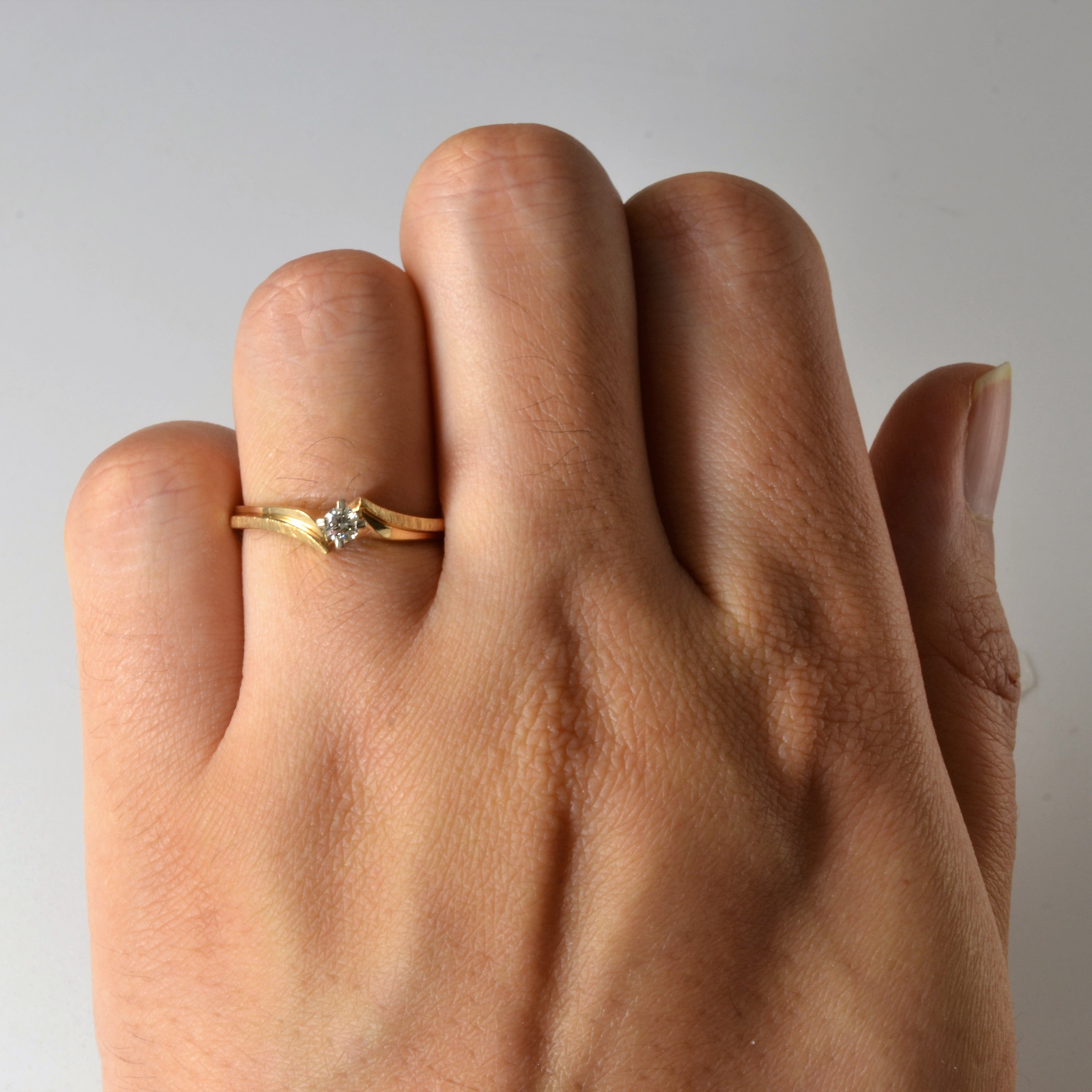 Solitaire Diamond Bypass Ring | 0.09ct | SZ 6.25 |