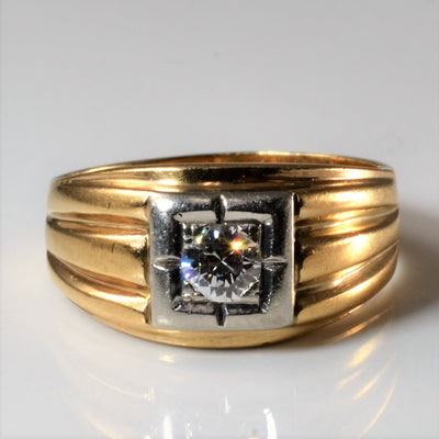 Grooved Solitaire Diamond Ring | 0.26ct | SZ 7.5 |