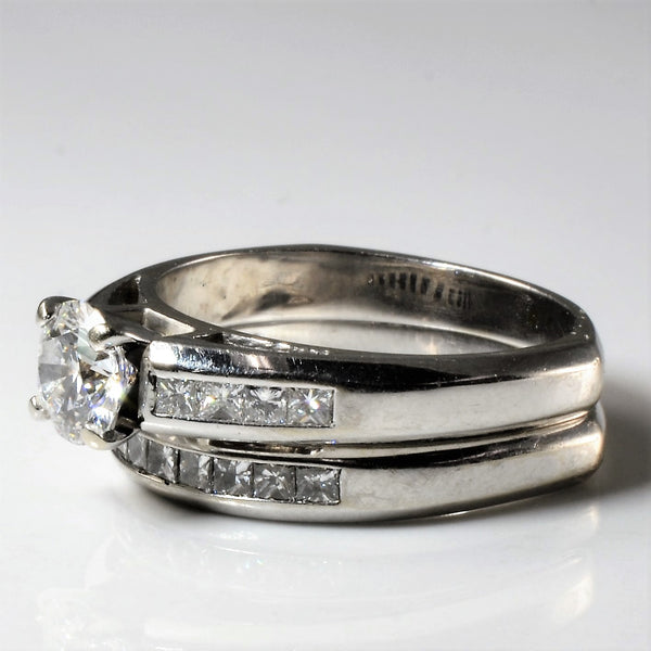 European Shank Channel Detailed Diamond Wedding Set | 1.29ctw | SZ 7.5 |