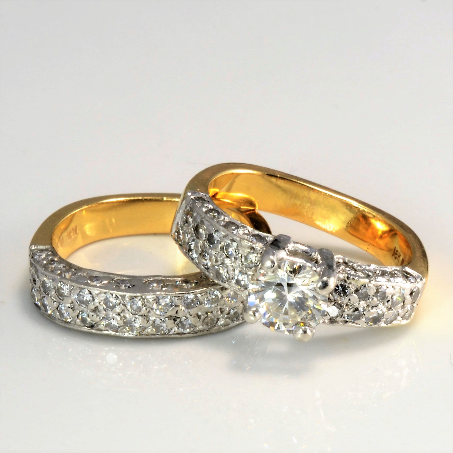 Double Row Diamond Wedding Set | 2.08ctw | SZ 5 |