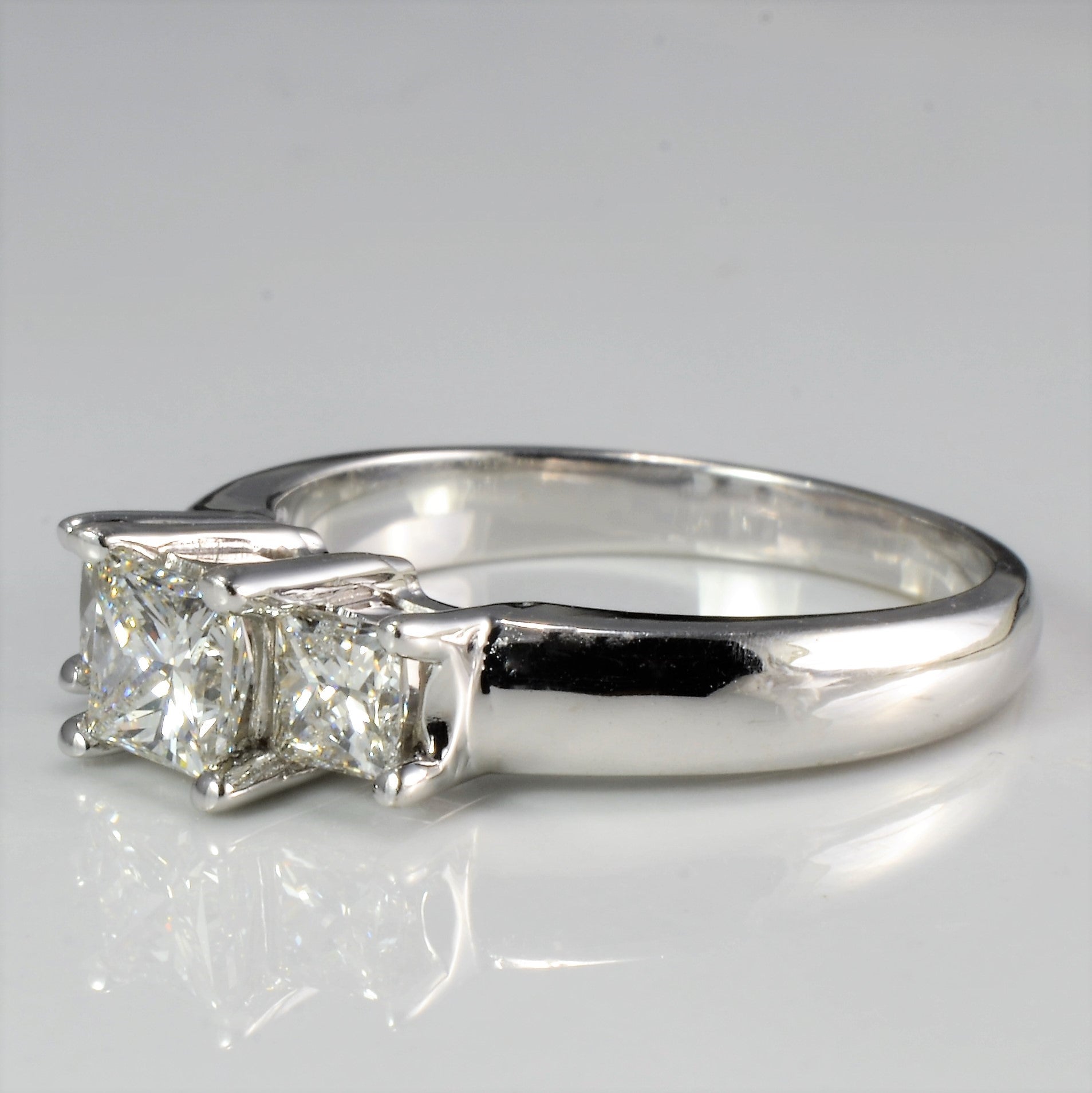 Three Stone Princess Diamond Engagement Ring | 1.02 ctw, SZ 6.5 |