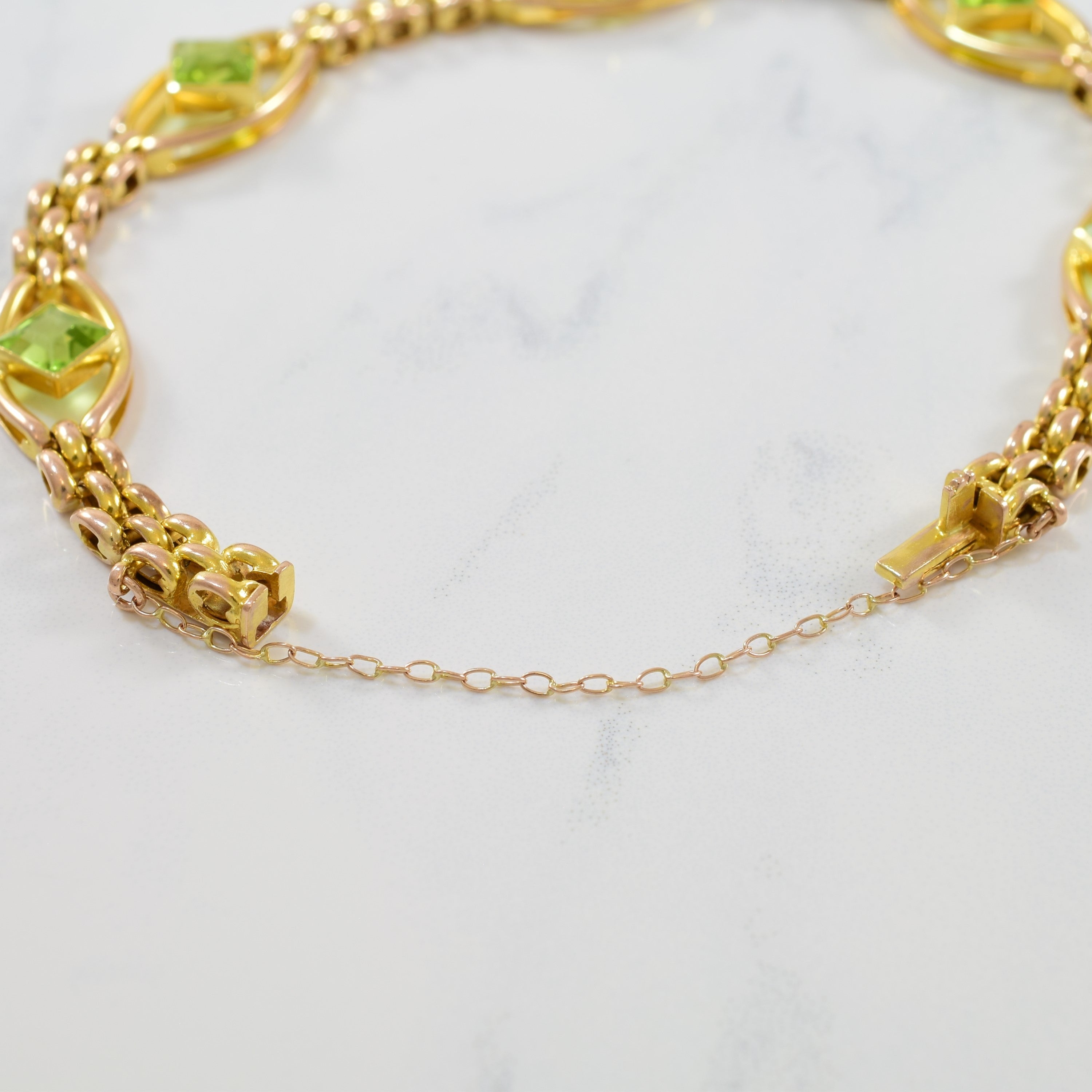 Late Victorian Era Peridot Bracelet | 4.25ctw | 7" |