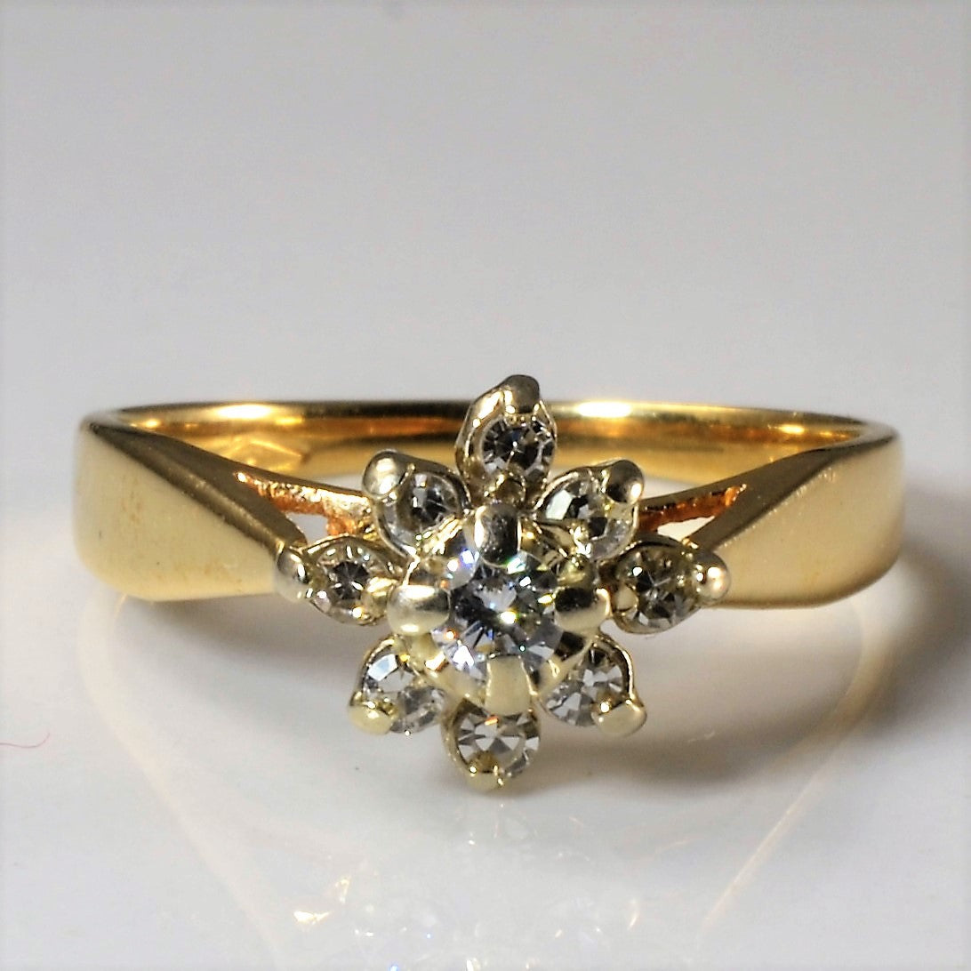 Floral Cluster Diamond Ring | 0.20ctw | SZ 6.5 |