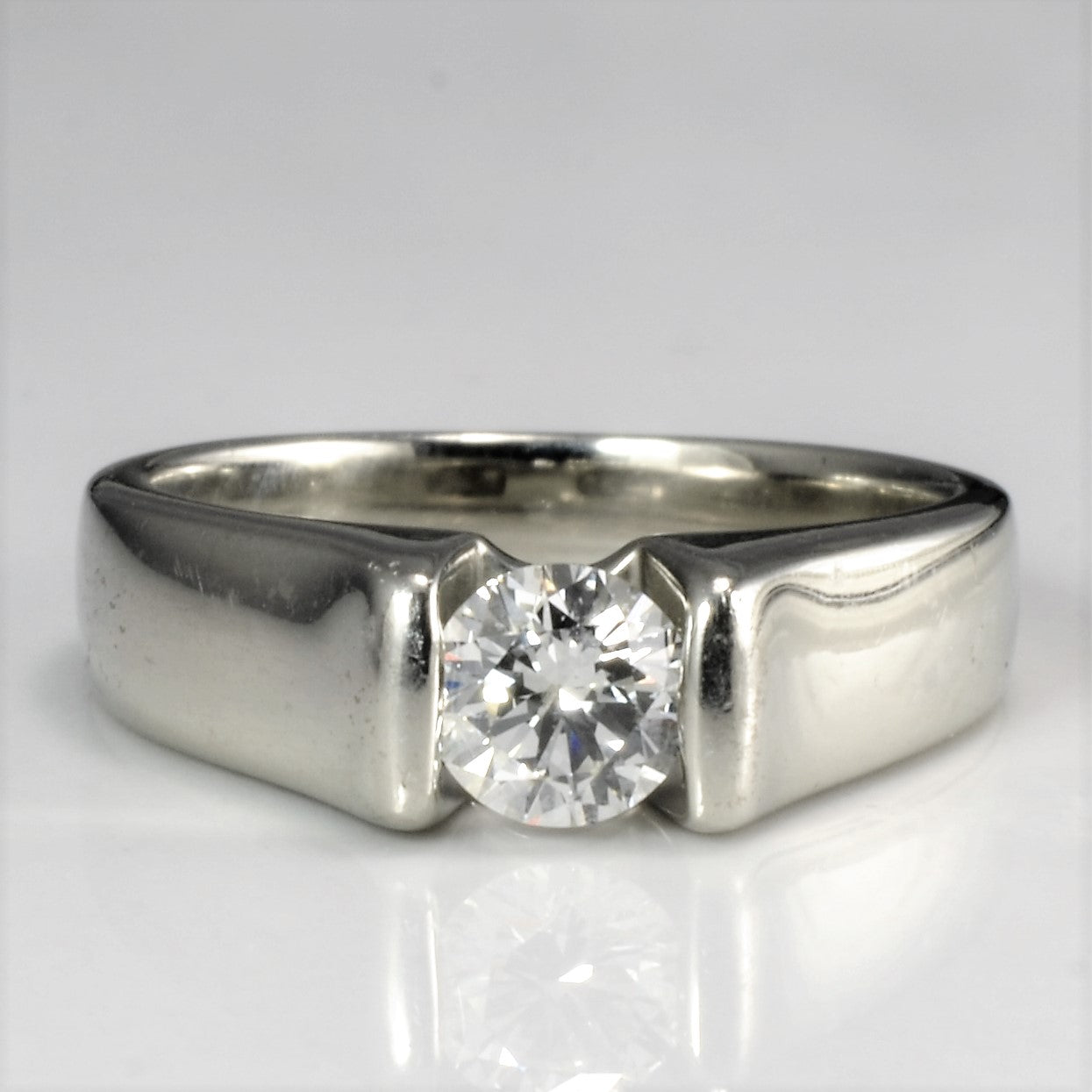 Semi Bezel Set Diamond Engagement Ring | 0.46 ct, SZ 5 | SI2, H|