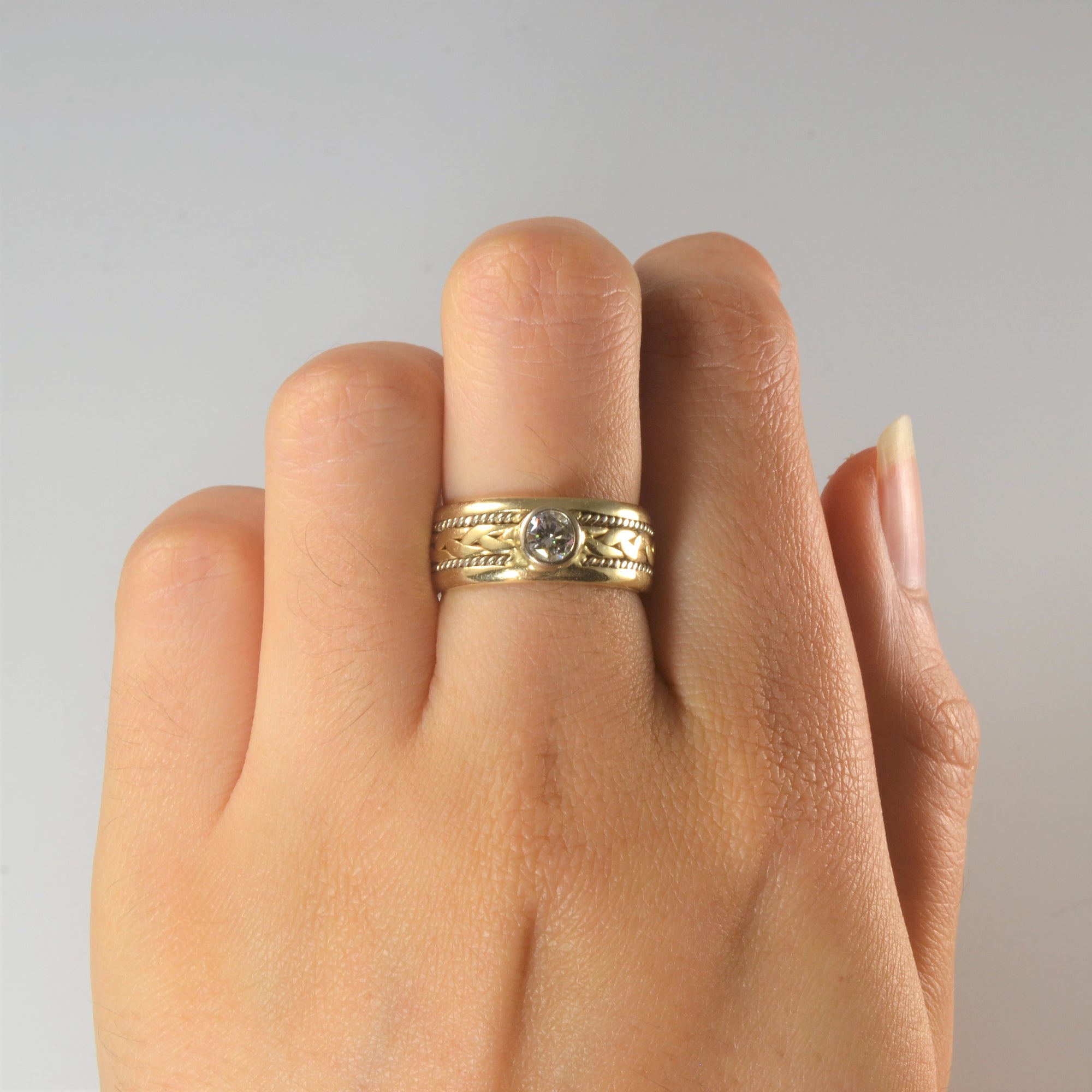 Braided Bezel Set Diamond Ring | 0.36ct | SZ 6.5 |