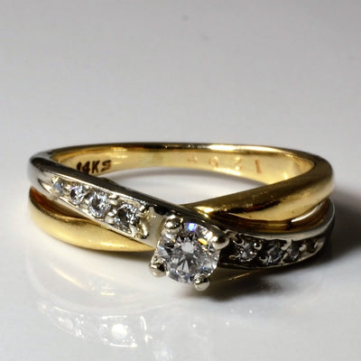 Two Tone Bypass Diamond Ring | 0.27ctw | SZ 6.25 |