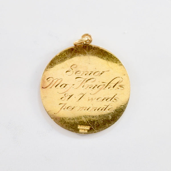 Birks' National Typing Contest Medal Circa 1925