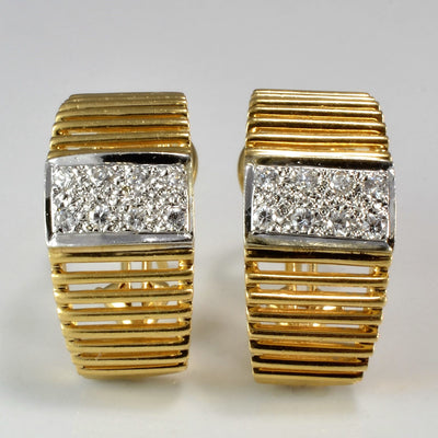 Vintage Omega Back Half Hoop Earrings | 0.25 ctw |