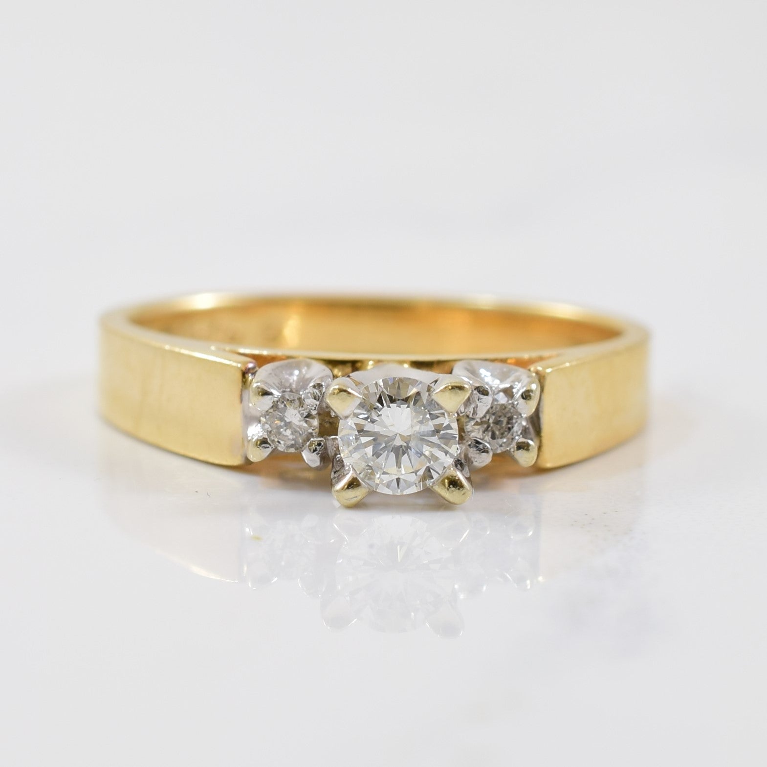 High Set Three Stone Diamond Ring | 0.20ctw | SZ 5.75 |