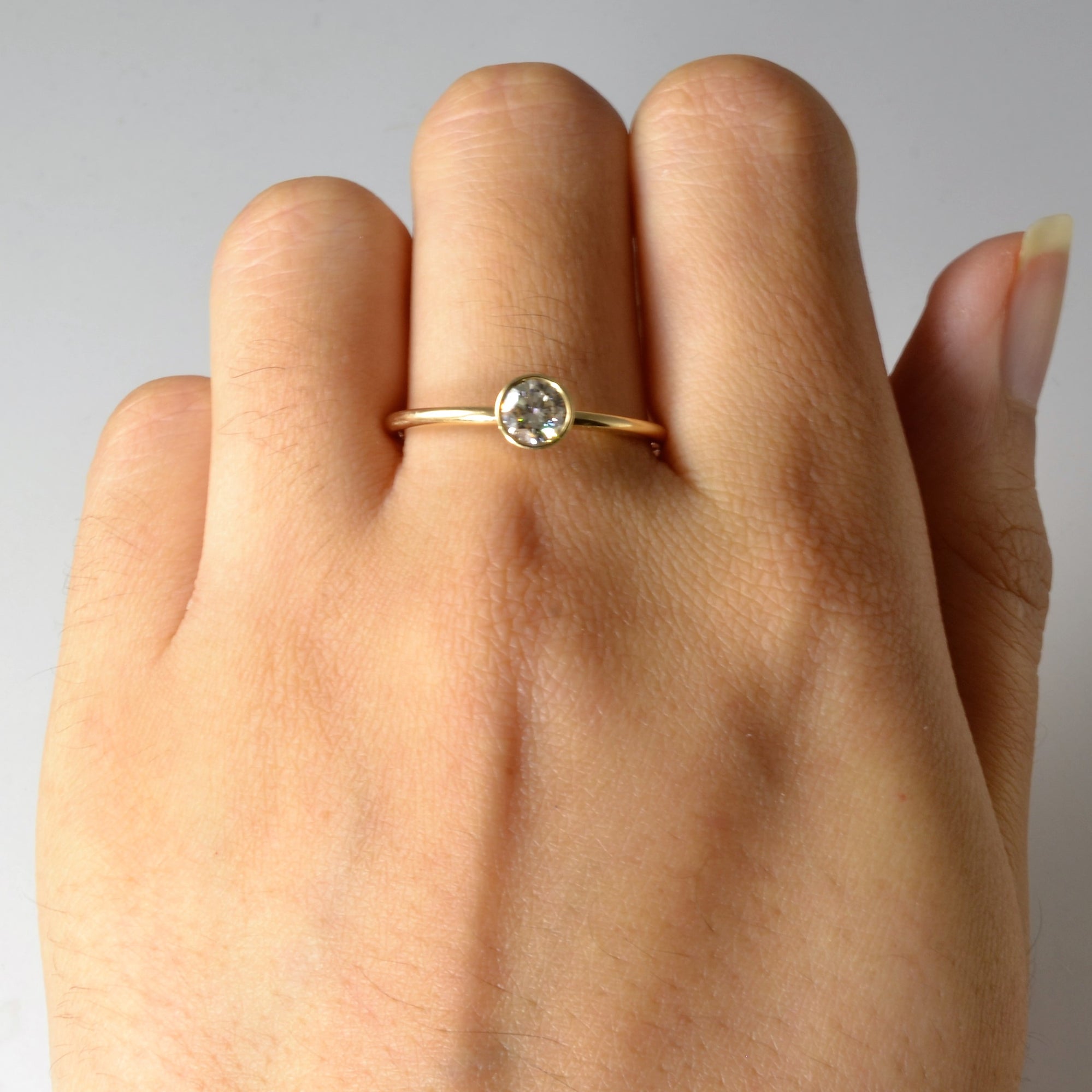 Bezel Set Diamond Engagement Ring | 0.48ct | SZ 9.5 |