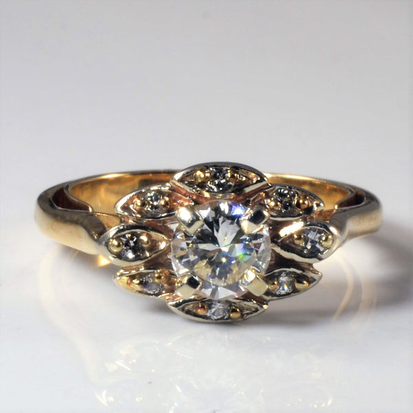 Mid Century Diamond Engagement Ring | 0.62ctw | SZ 7.25 |