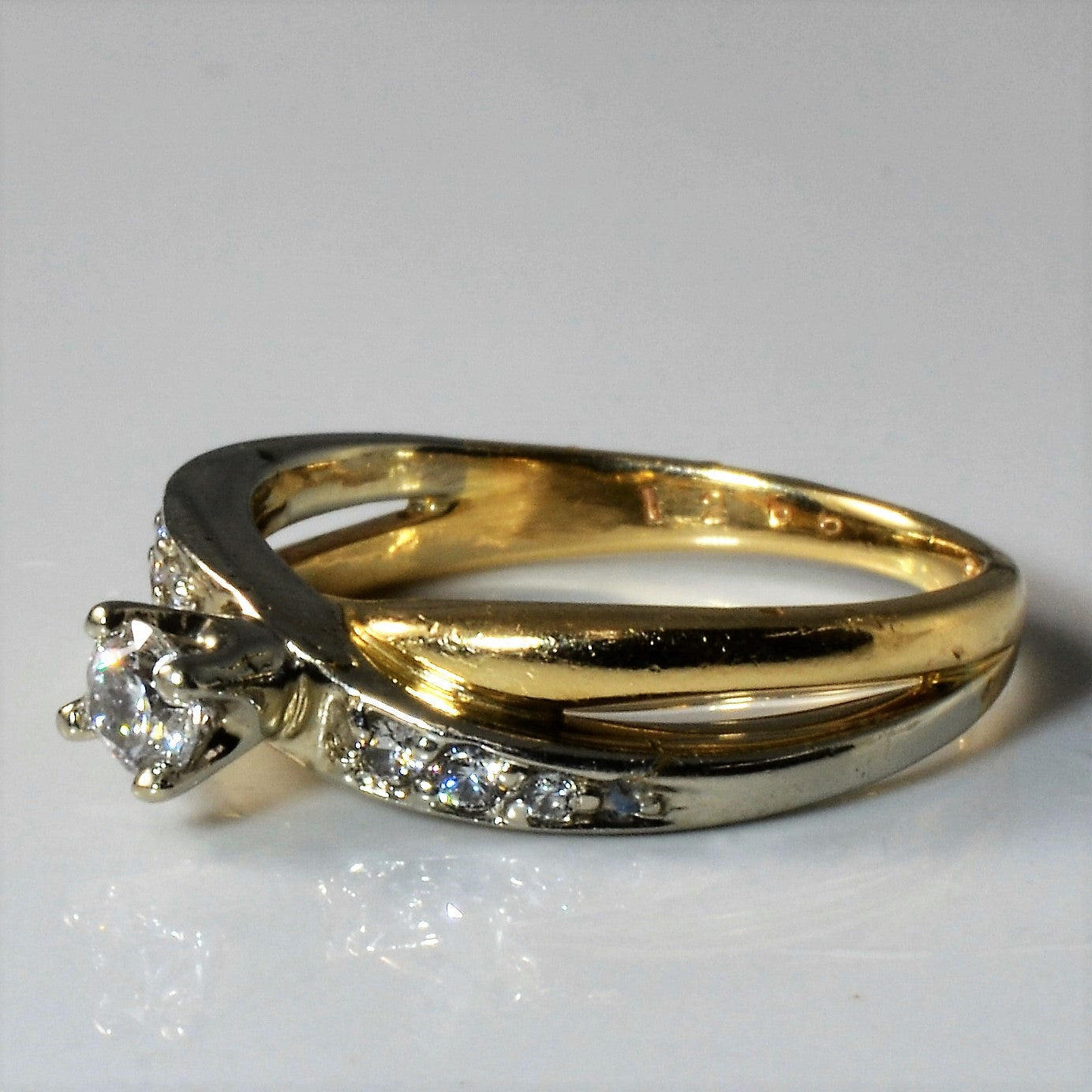 Two Tone Bypass Diamond Ring | 0.27ctw | SZ 6.25 |