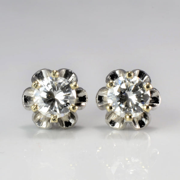 Six Prong Petal Style Diamond Stud Earrings | 1.25 ctw |