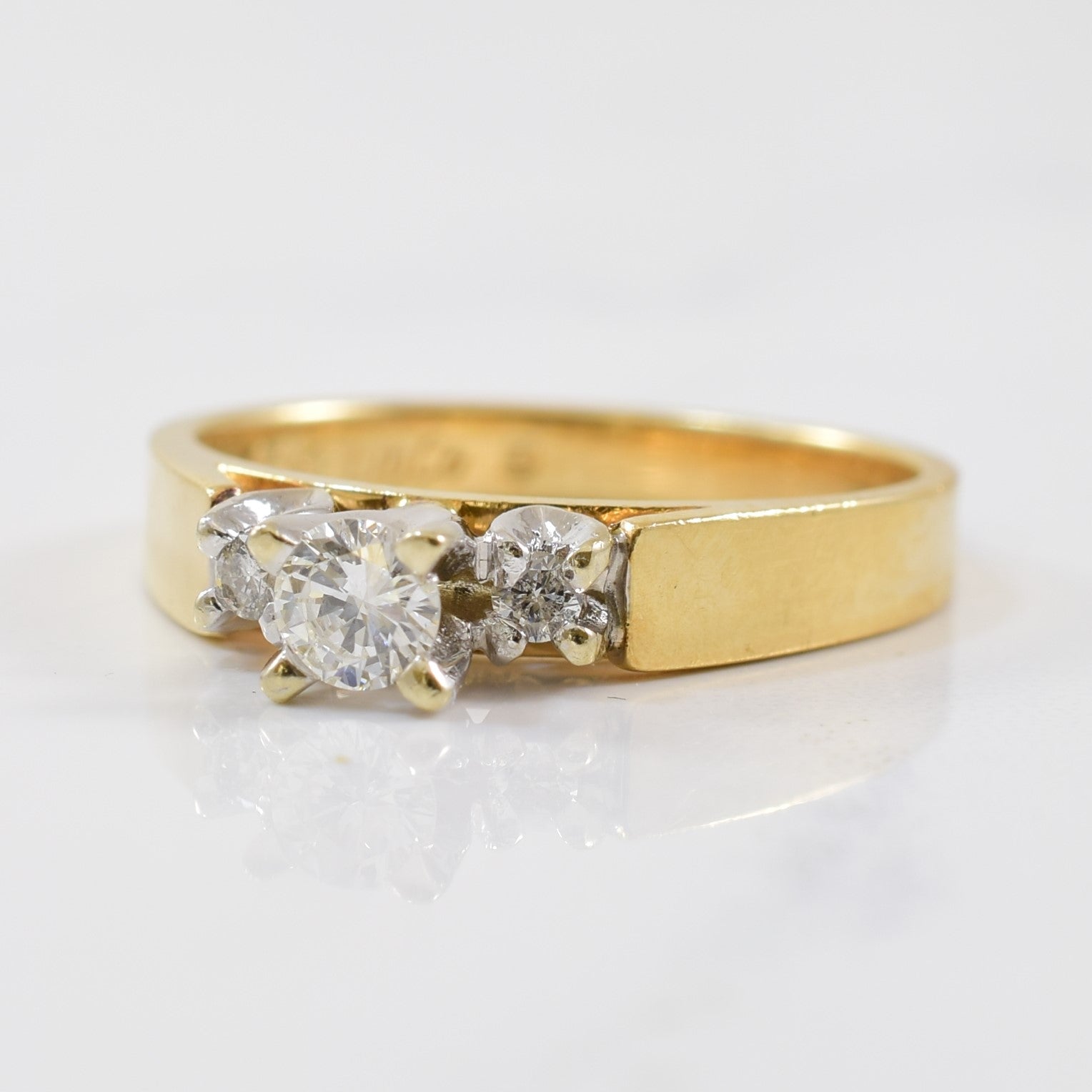 High Set Three Stone Diamond Ring | 0.20ctw | SZ 5.75 |