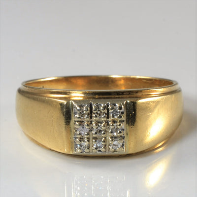 Tapered Diamond Grid Ring | 0.09ctw | SZ 9.25 |