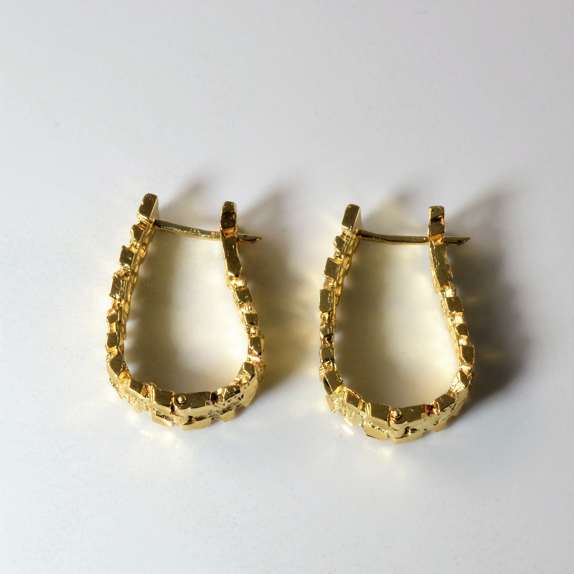 Textured Gold Hoop Earrings |