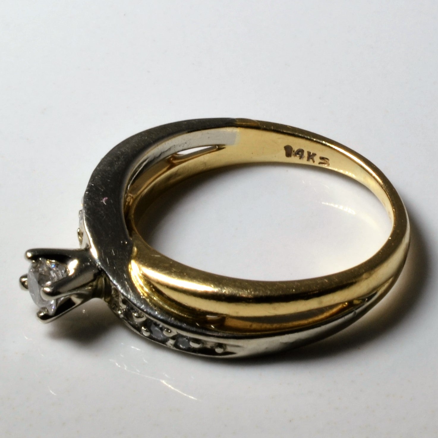 Two Tone Bypass Diamond Ring | 0.27ctw | SZ 6.25 |
