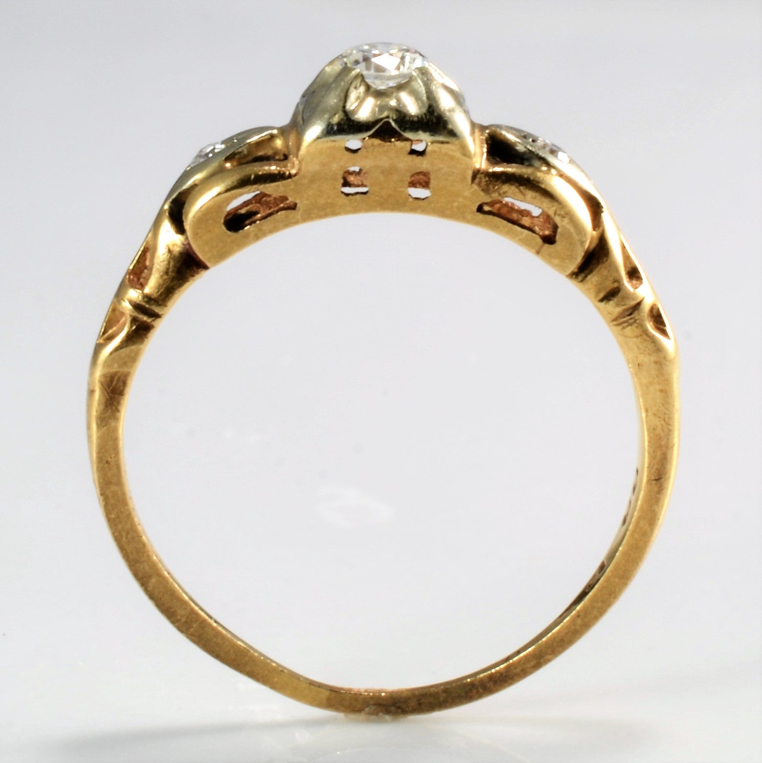 Vintage Retro Era Three Stone Diamond Ring | 0.09 ctw, SZ 4|