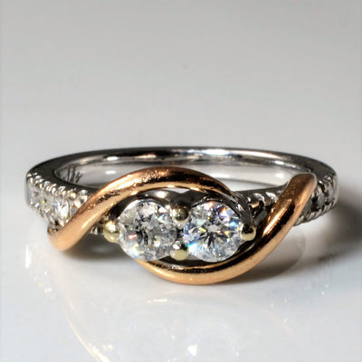 Toi et Moi Two Tone Diamond Ring | 0.67ctw | SZ 7 |