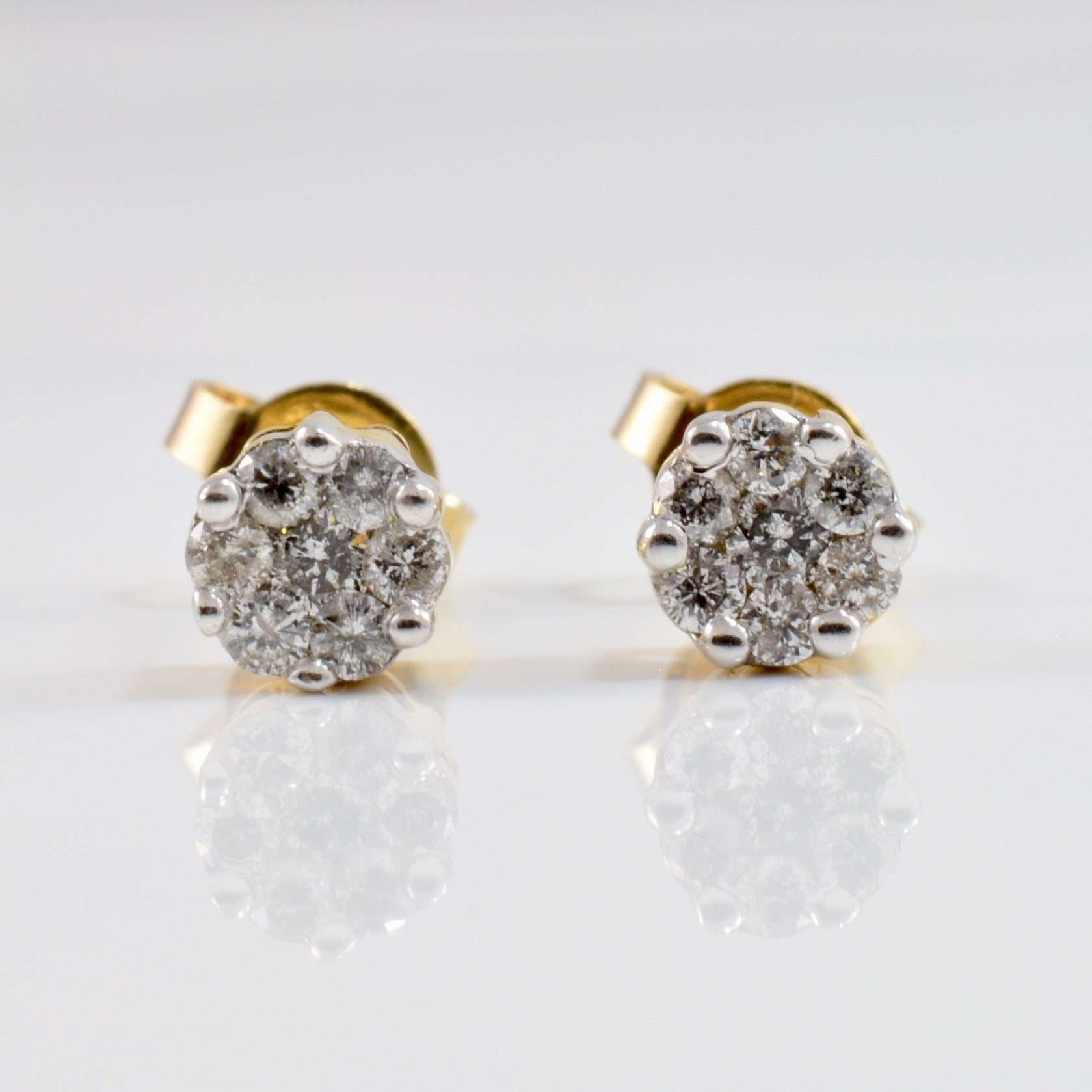 Diamond Cluster Stud Earrings | 0.26 ctw |