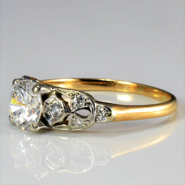 Milgrain Detailed Art Deco Diamond Engagement Ring | 0.82 ctw, SZ 6.5 |
