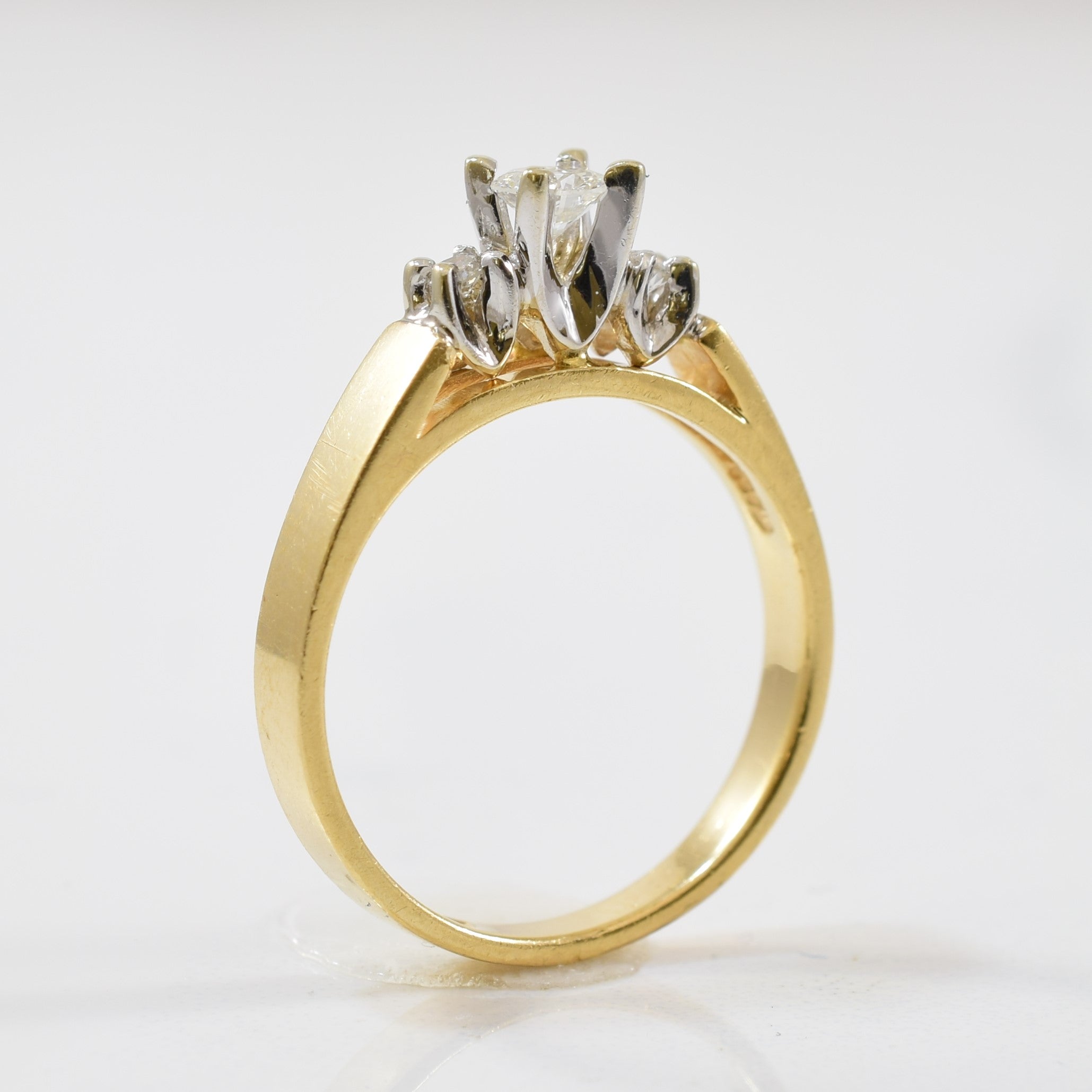 High Set Three Stone Diamond Ring | 0.20ctw | SZ 5.75 |