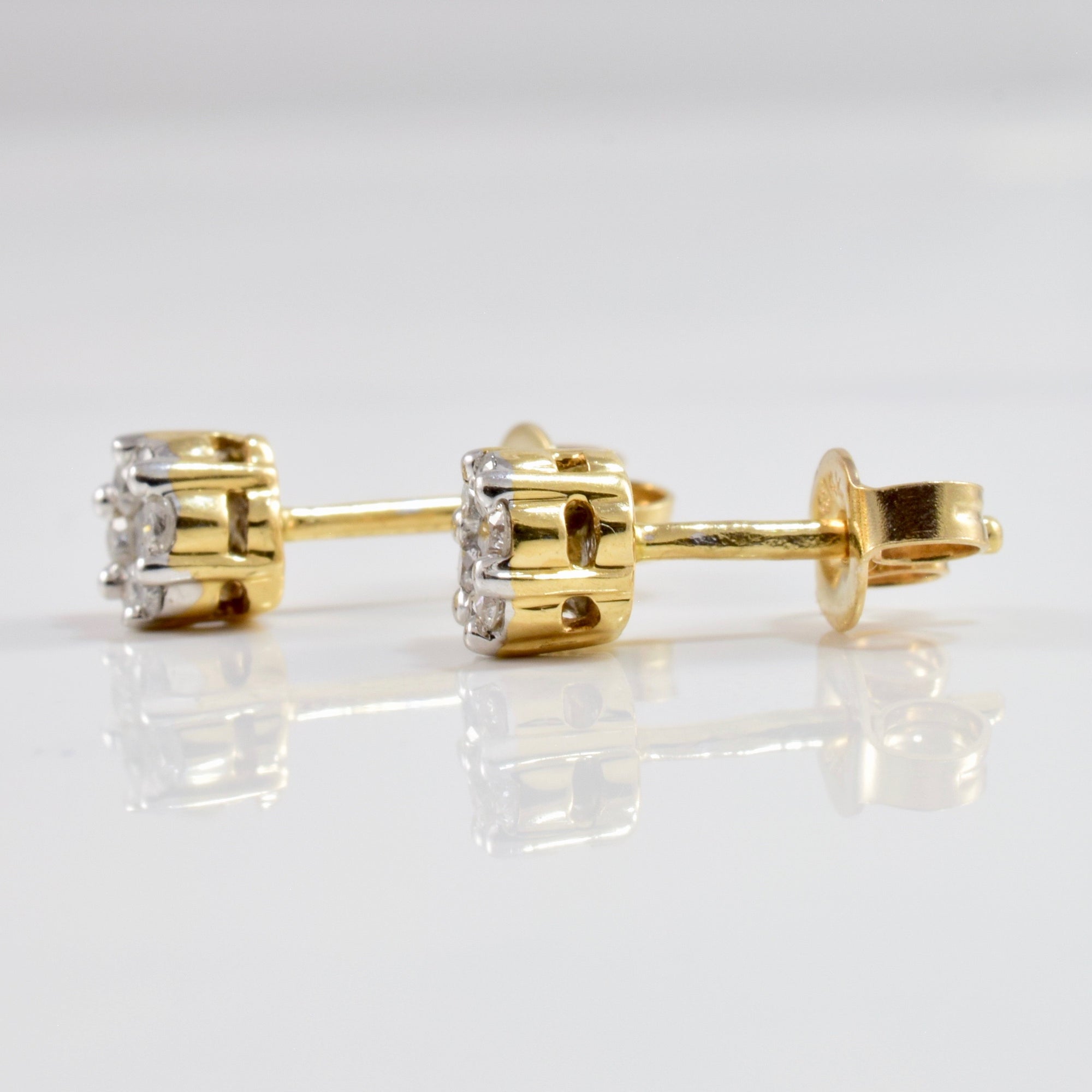 Diamond Cluster Stud Earrings | 0.26 ctw |