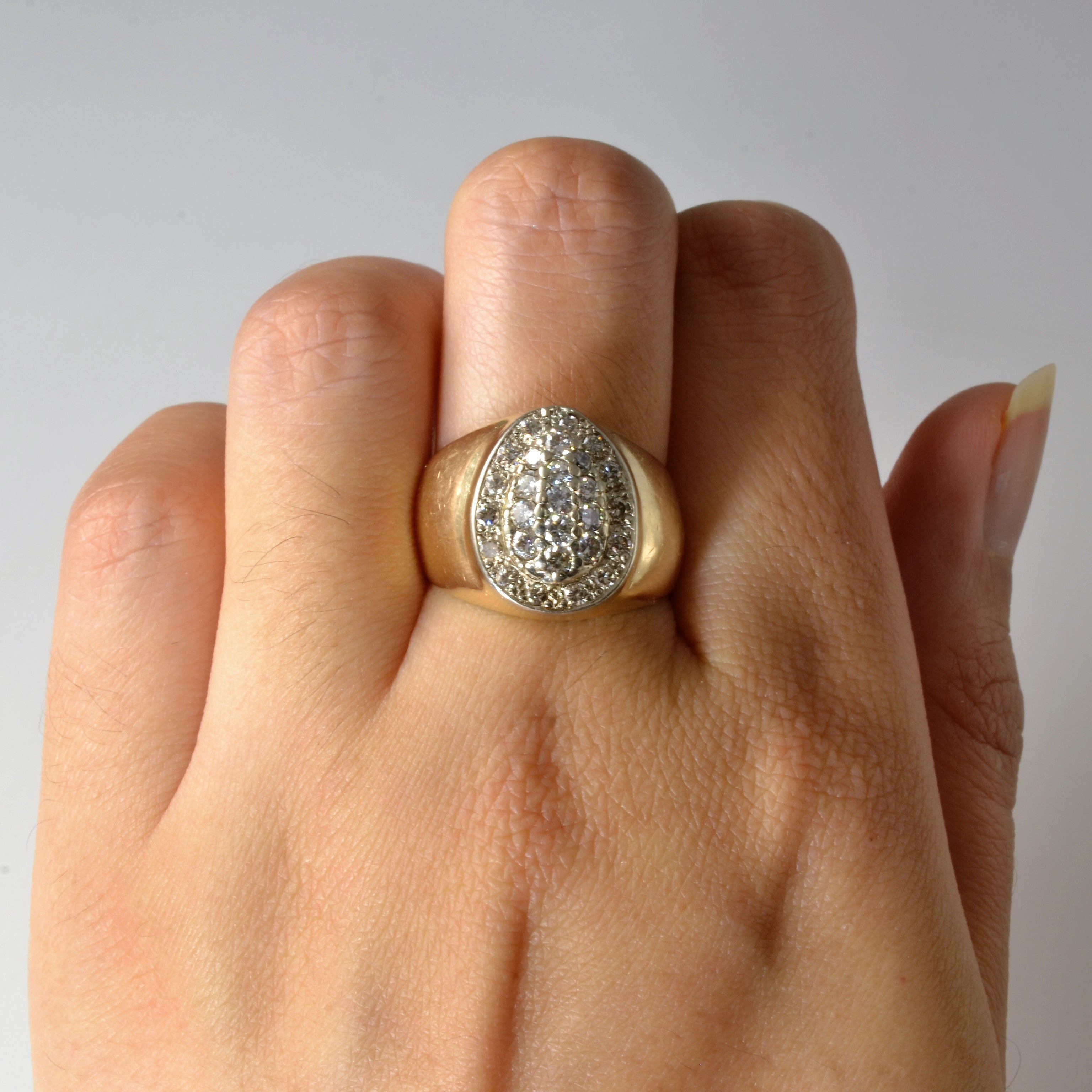 Pave Pear Shaped Cluster Ring | 0.70ctw | SZ 7.25 |