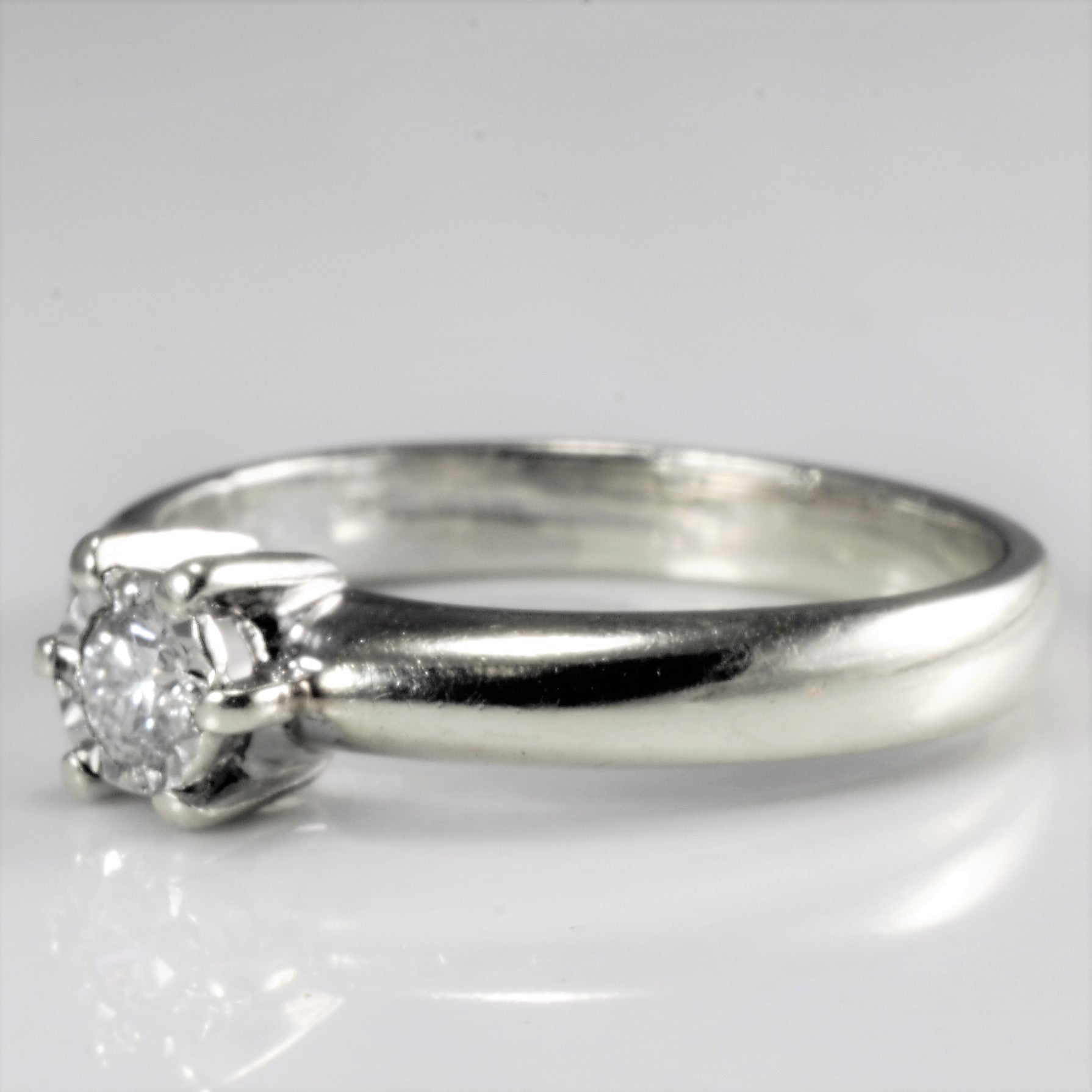Solitaire Diamond Petite Ladies Ring | 0.10 ct, SZ 4.75 |