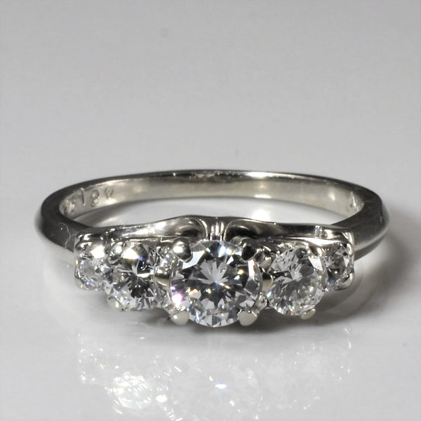 Mid Century Five Stone Diamond Ring | 0.68ctw | SZ 5 |